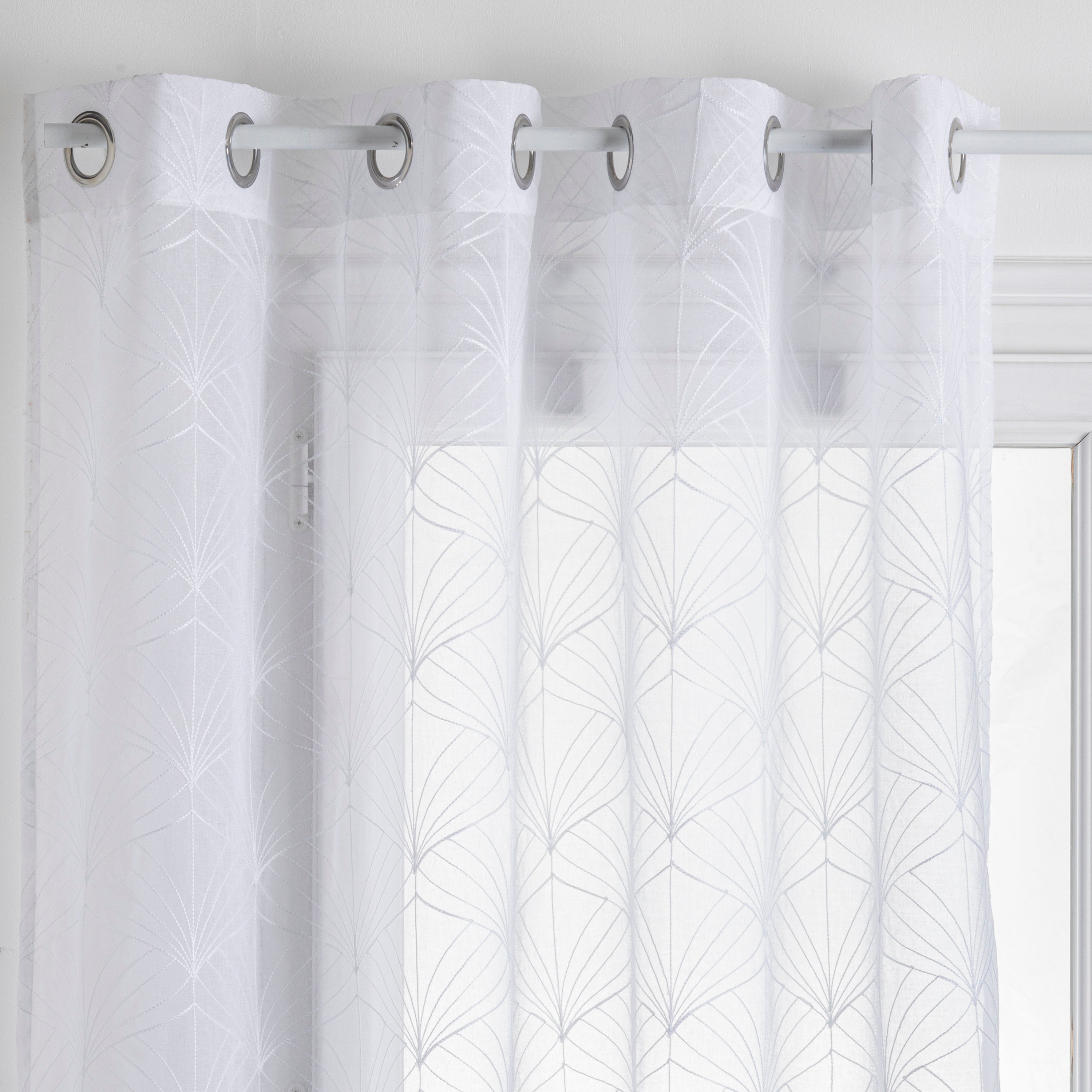 Perdea voal broderie mia alb 140 x 240 cm - Atmosphera