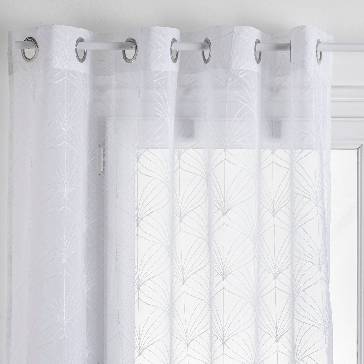 Perdea voal broderie mia alb 140 x 240 cm - Atmosphera