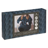 Patura cu gluga marime L XL flanel albastru egeean Atmosphera