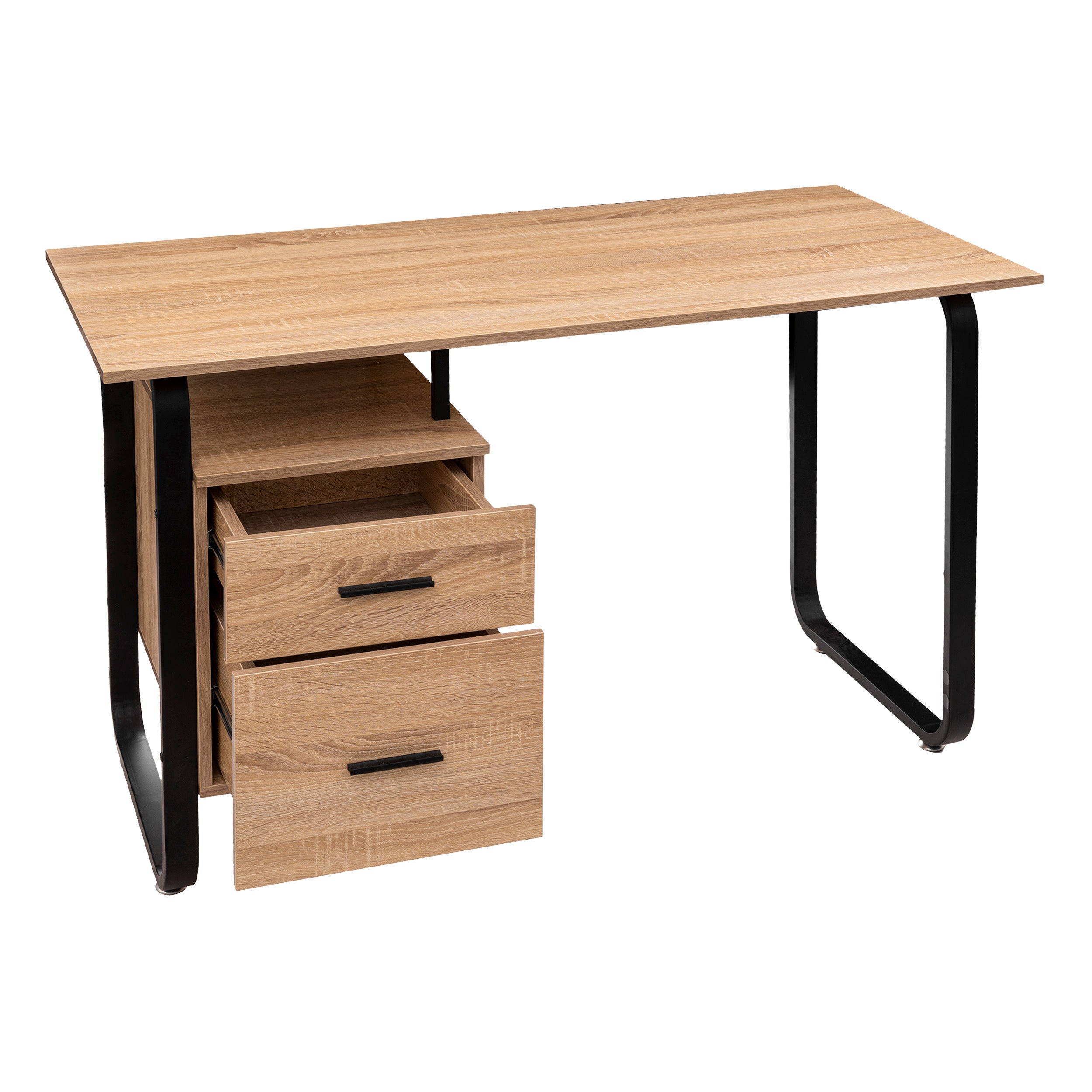 Mobilier depozitare, birou efect lemn/metal sertare - Five