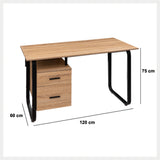 Mobilier depozitare, birou efect lemn/metal sertare - Five