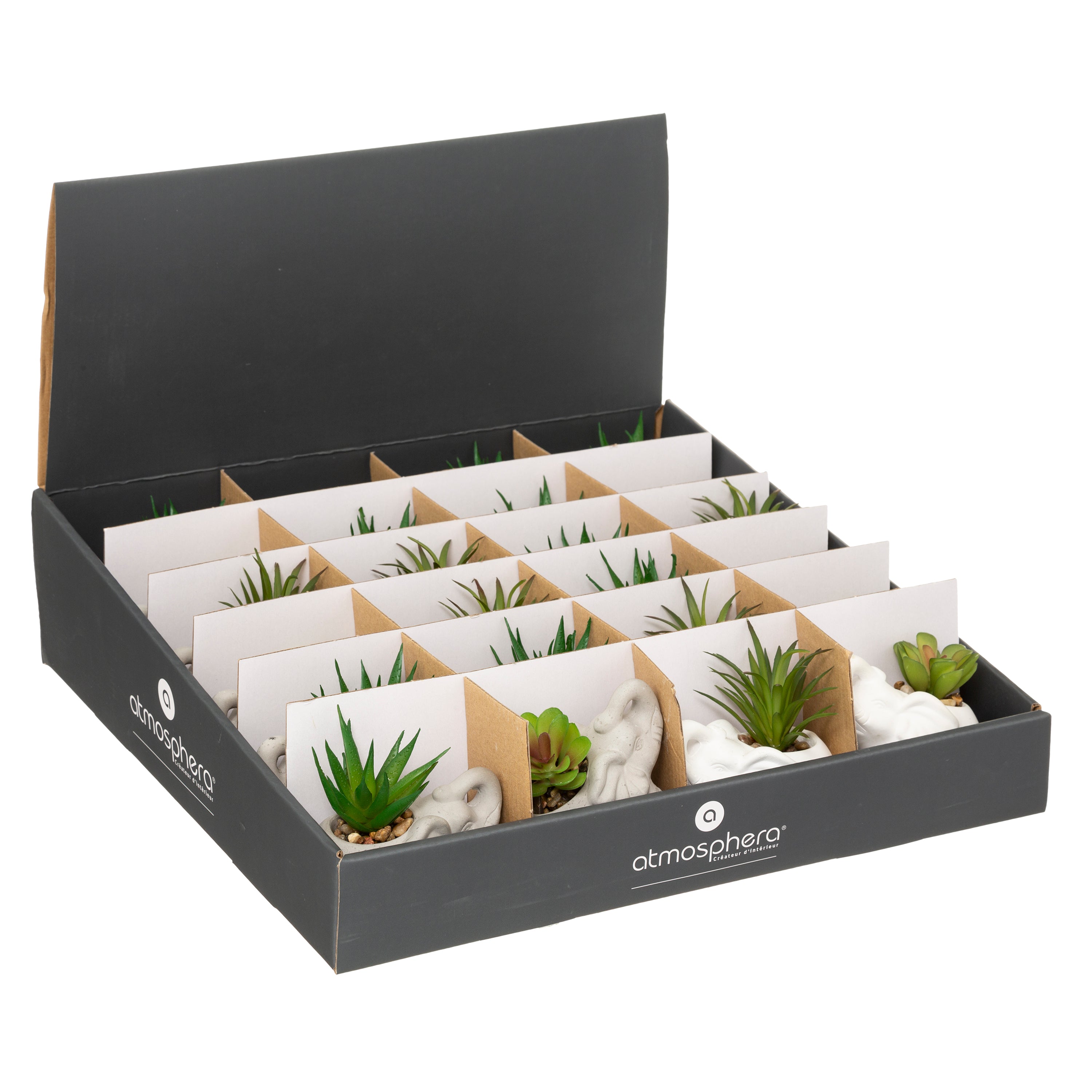 Floare decorativa, elefant cem cu planta H10 cm - Atmosphera