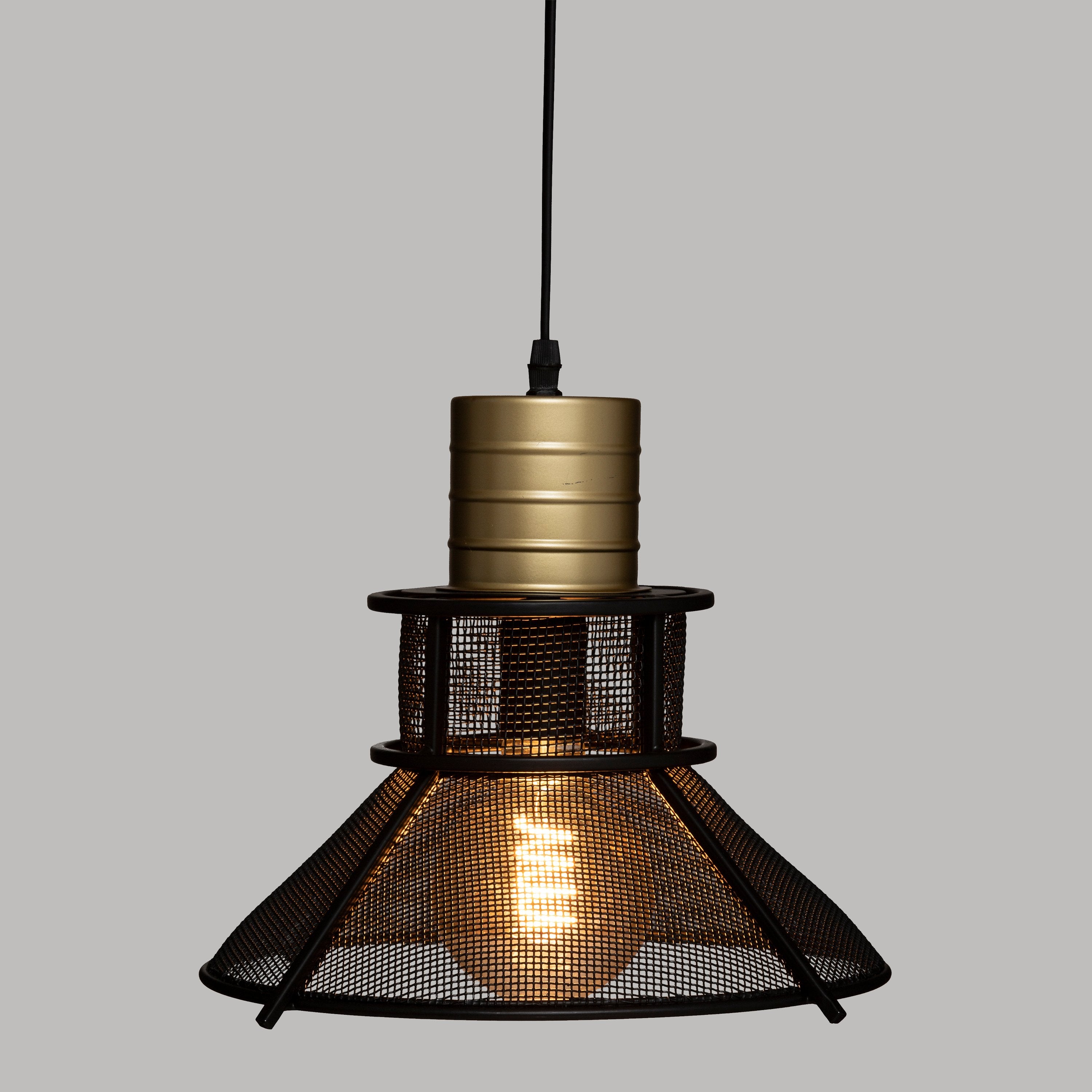 Lustra suspendata Rodo diam. 32 cm metal negru Atmosphera