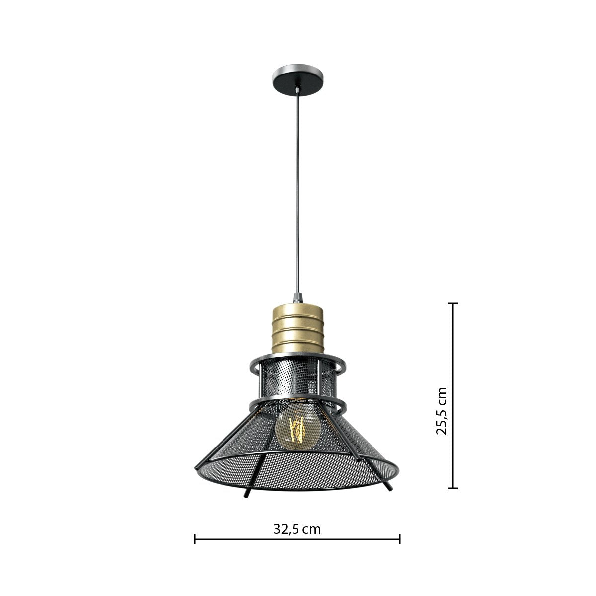 Lustra suspendata Rodo diam. 32 cm metal negru Atmosphera