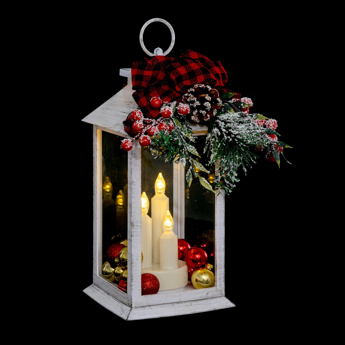 Felinar decorativ luminos 3 LED, H 29 cm | Feeric