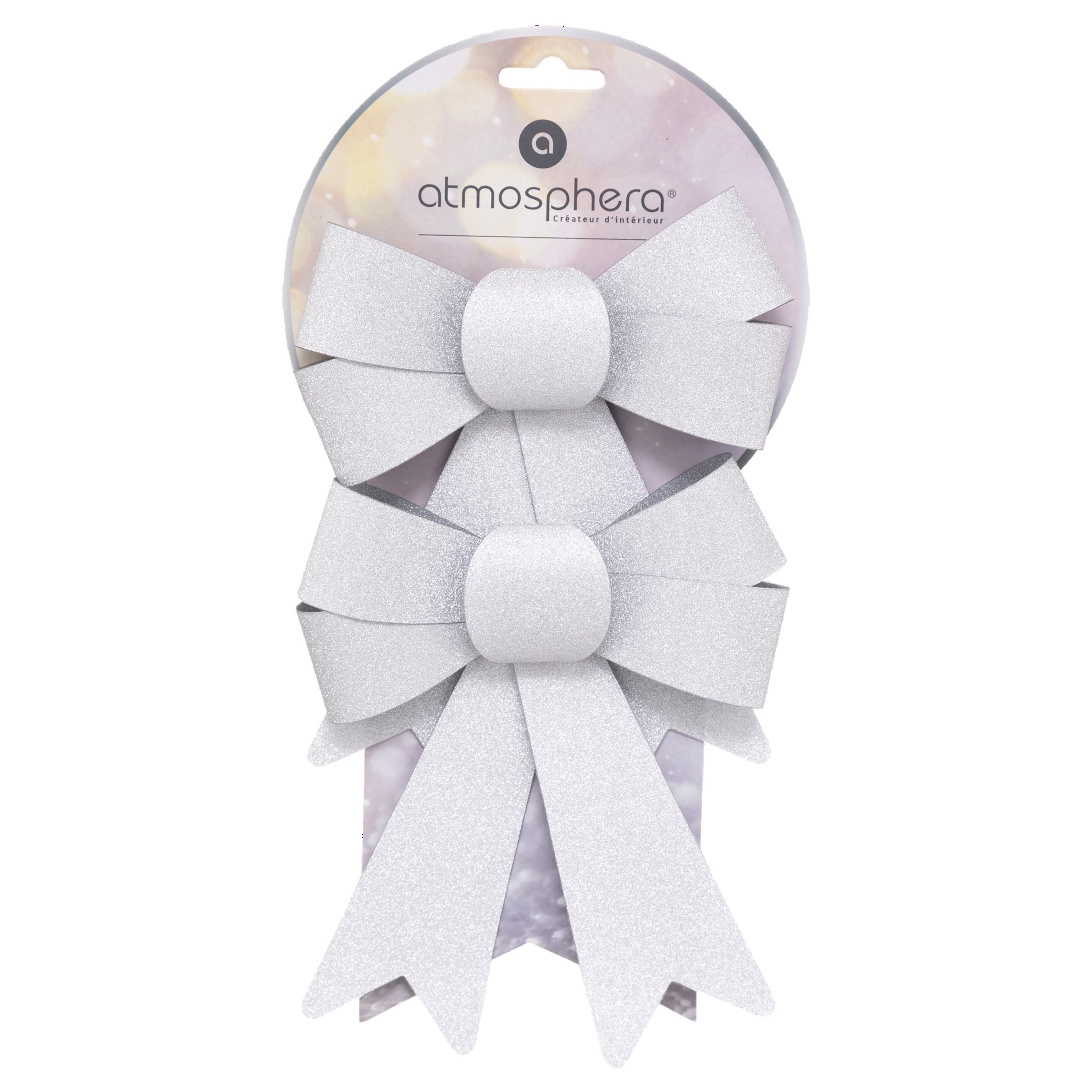 Set 2 funde cu sclipici, argintii, 14 x 18 cm | Atmosphera
