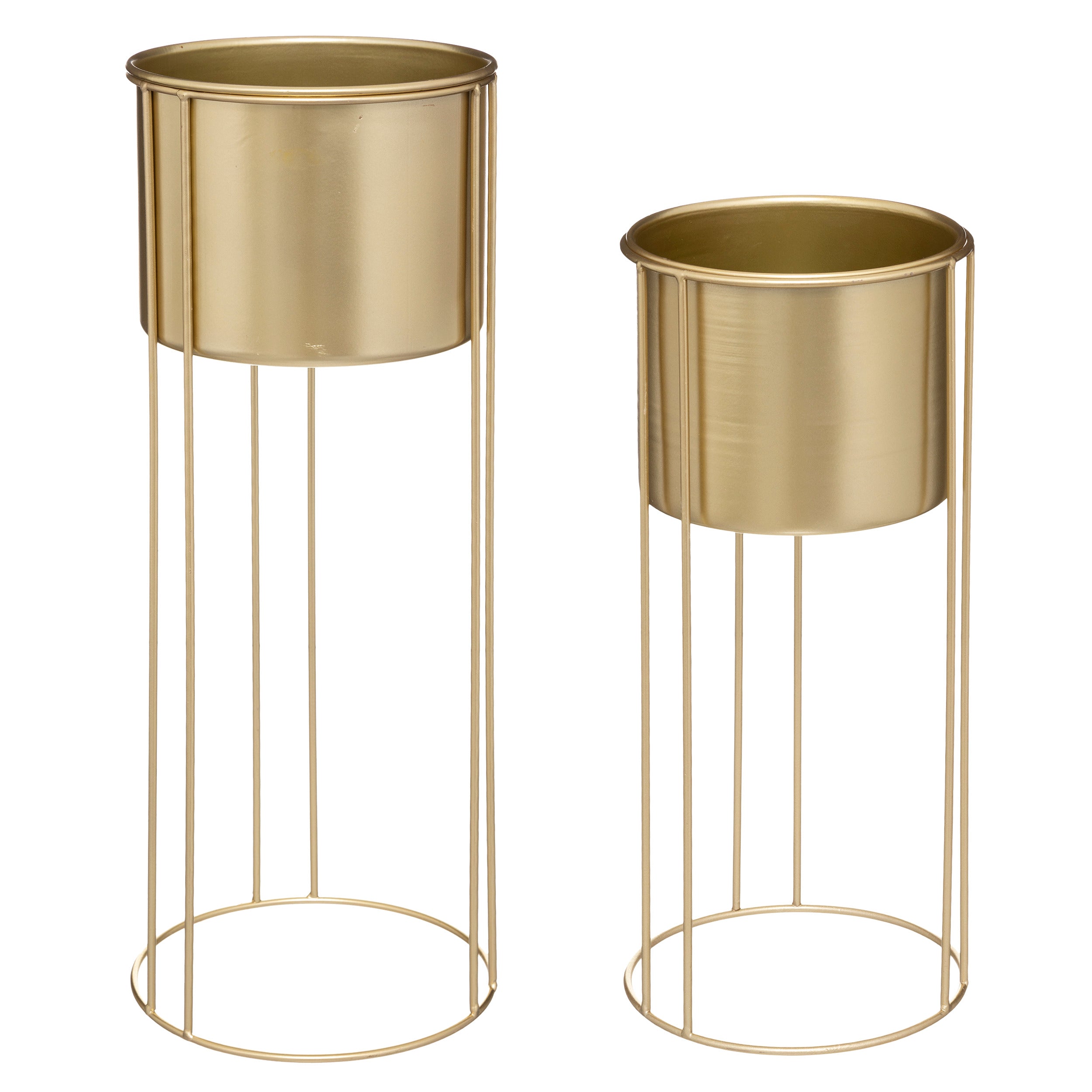 Set 2 ghiveci metal auriu max H58 cm - Atmosphera