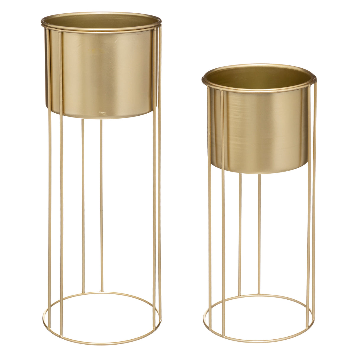 Set 2 ghiveci metal auriu max H58 cm - Atmosphera