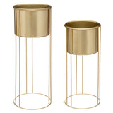 Set 2 ghiveci metal auriu max H58 cm - Atmosphera