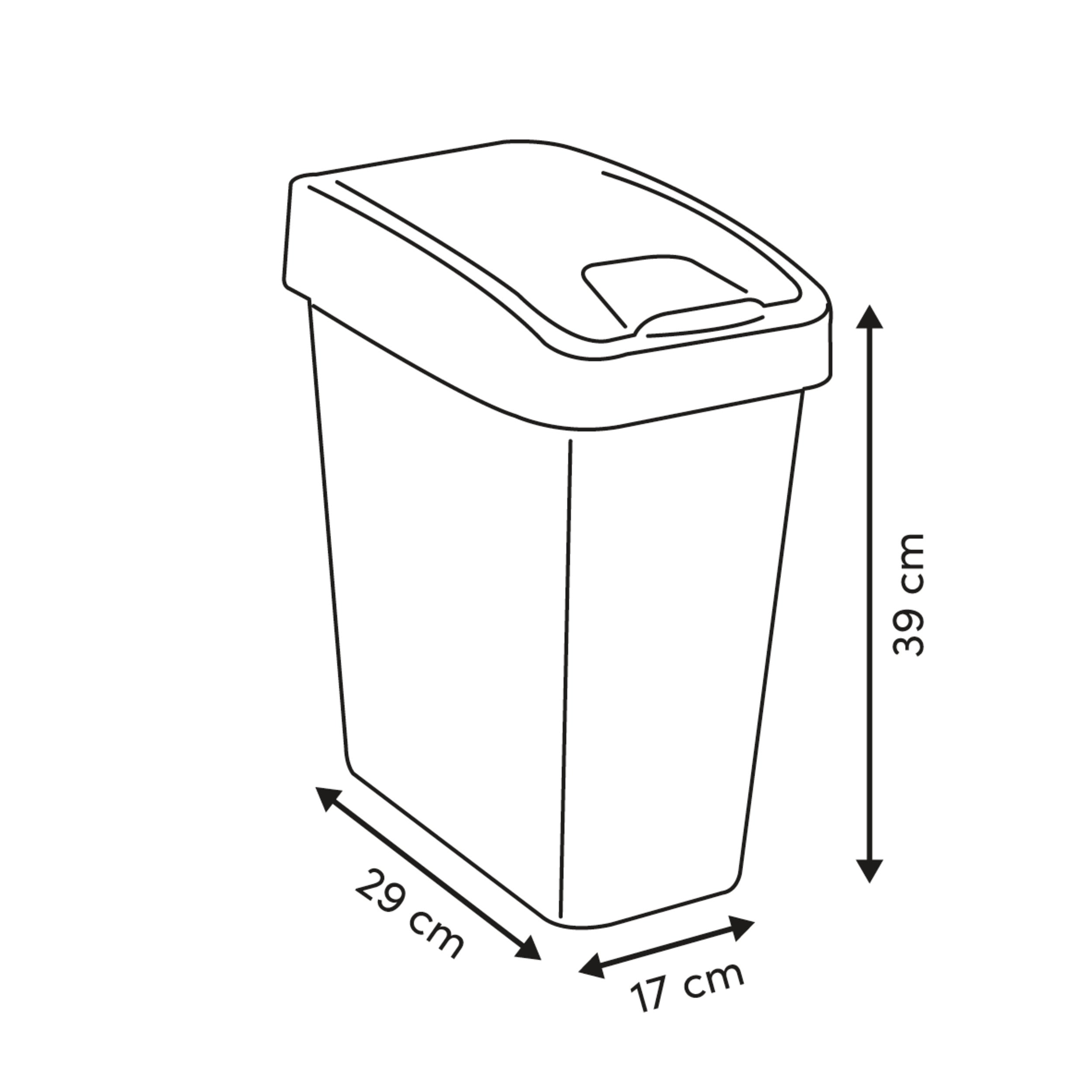 Pubela 2 deschideri plastic 10 l - Five