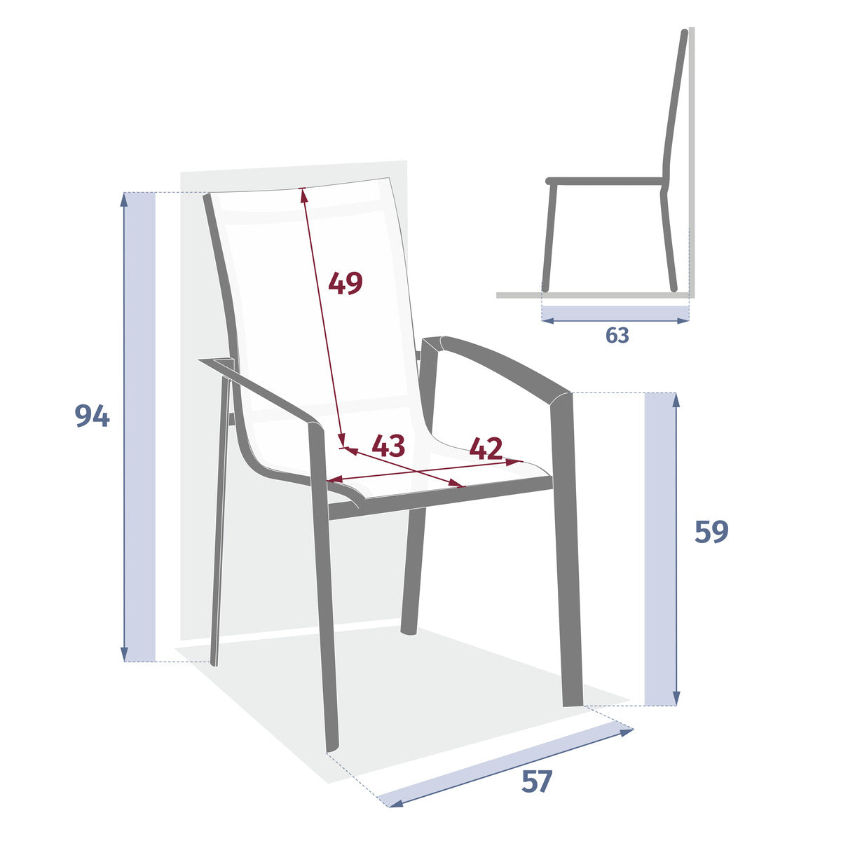 Scaun de gradina Axant din in si lut, fabricat din aluminiu - Hesperide