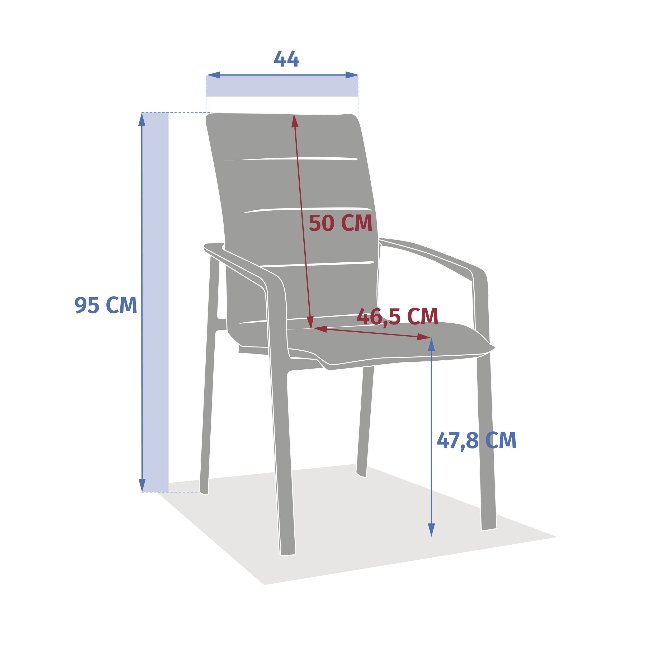 Mobilier exterior, diese scaun cu brate dining badian - Hesperide