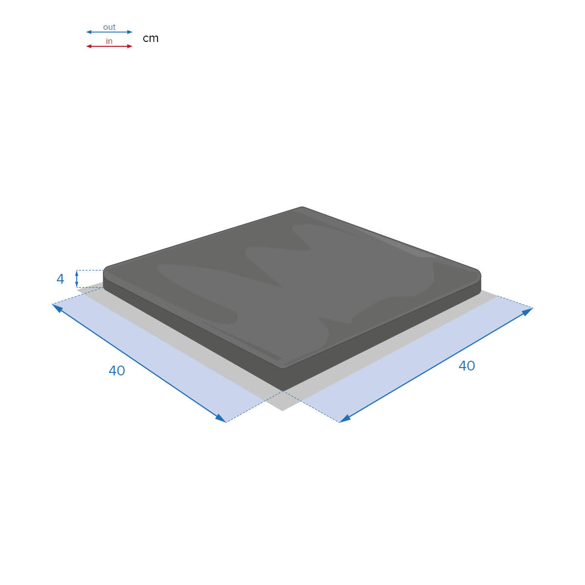 Perna de scaun Korai, culoarea graului, 40x40x4cm, din poliester, cu sistem de inchidere cu velcro - Hesperide