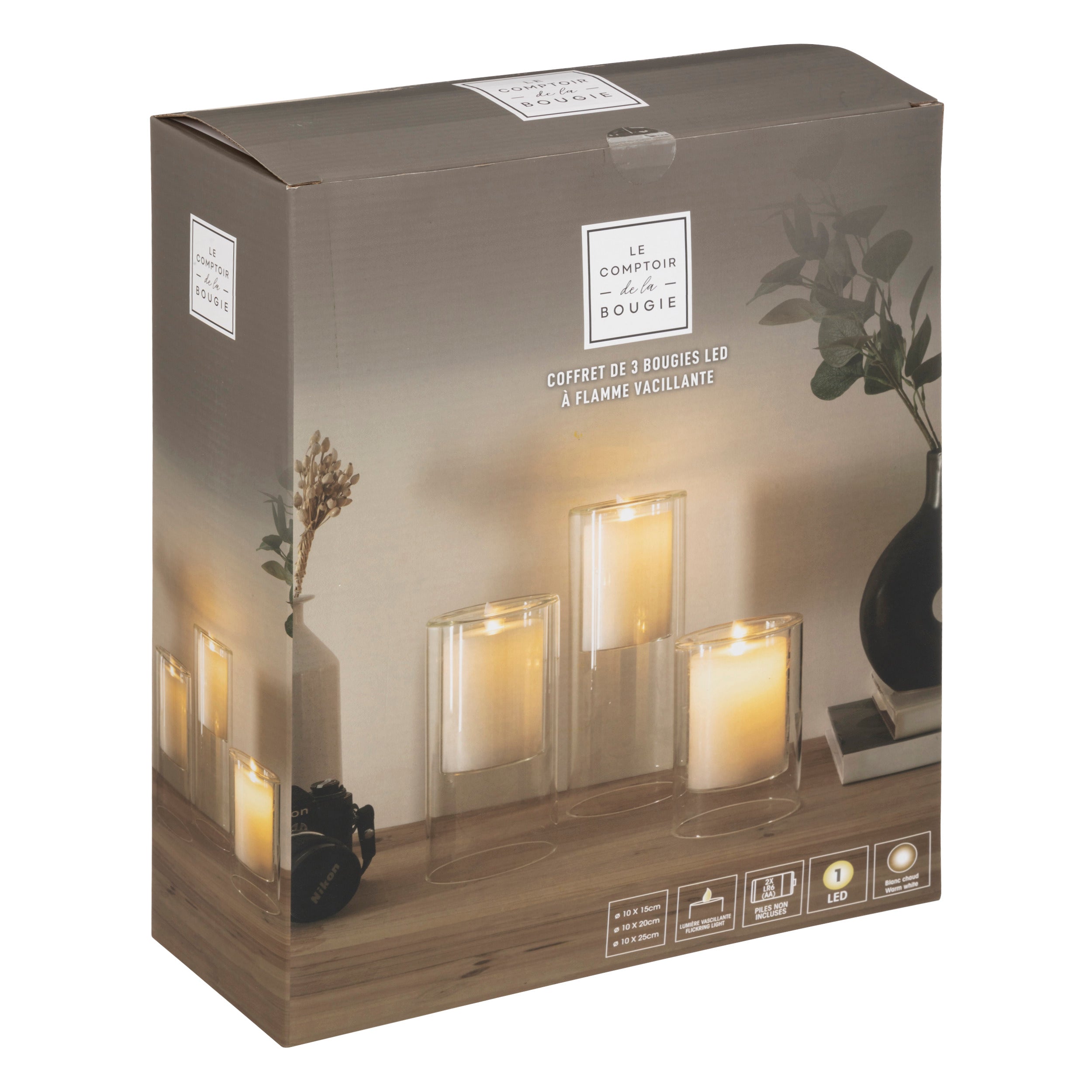 Lumanare LED, 3 bucati - 36x30 cm - Atmosphera