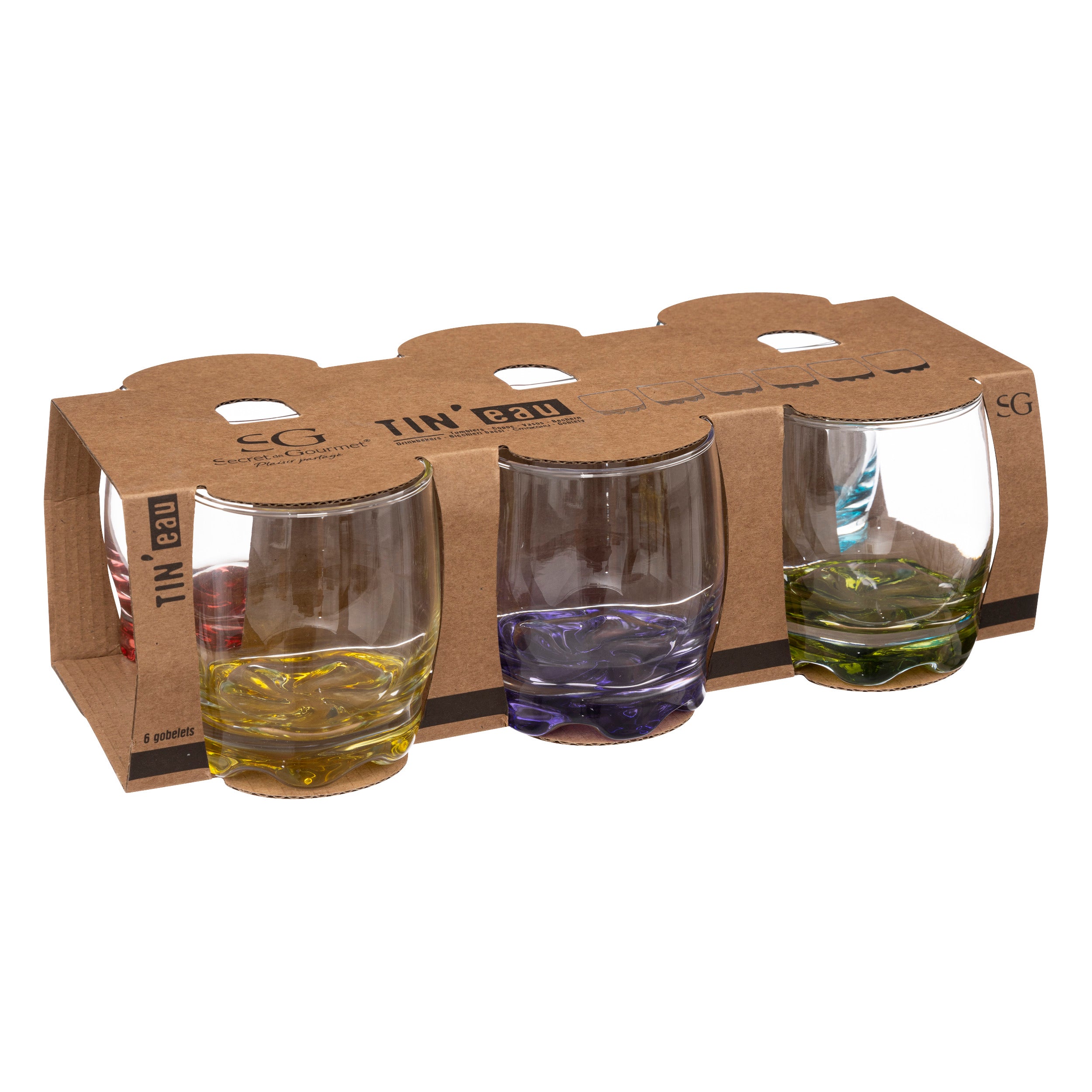 Set pahare jos set 6 tin eau color31 - Secret de Gourmet