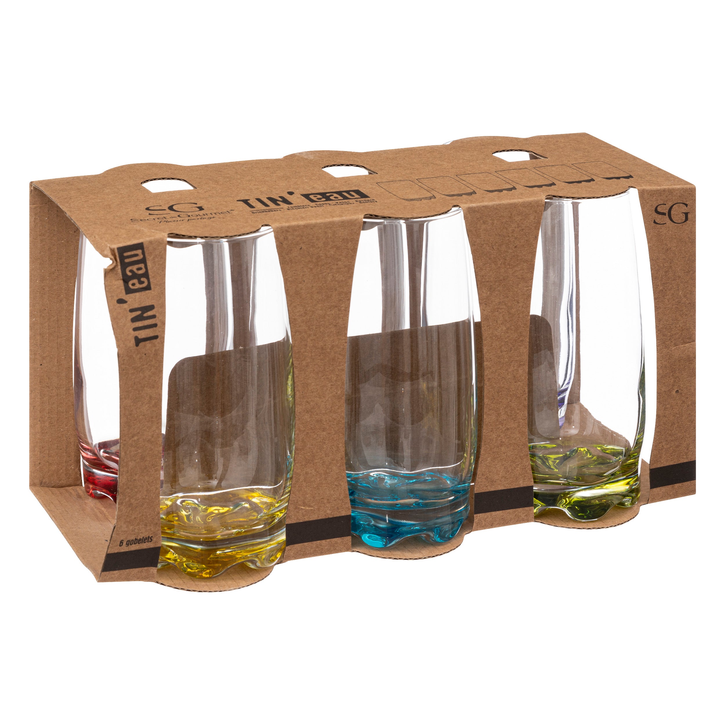Set pahare inalt set 6 tin eau colo38 - Secret de Gourmet