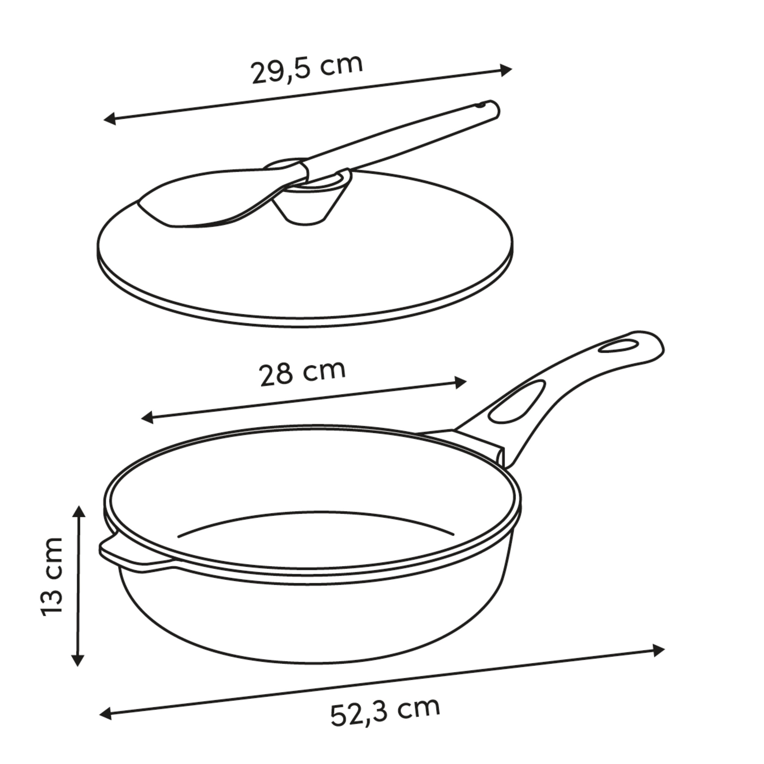 Cast alu 28 cm deep pan taupe - Five