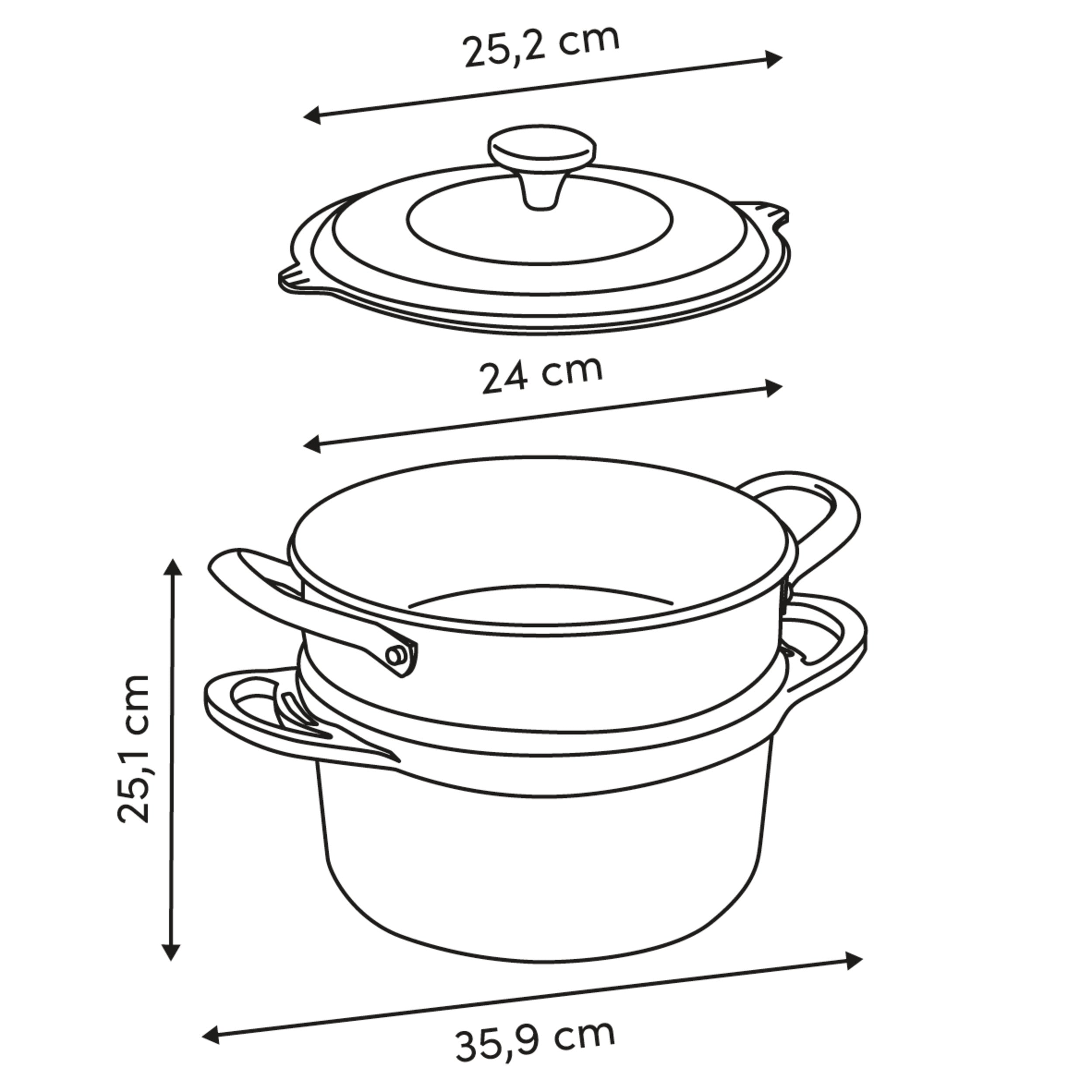 Cast alu pot steamer 24 taupe - Five