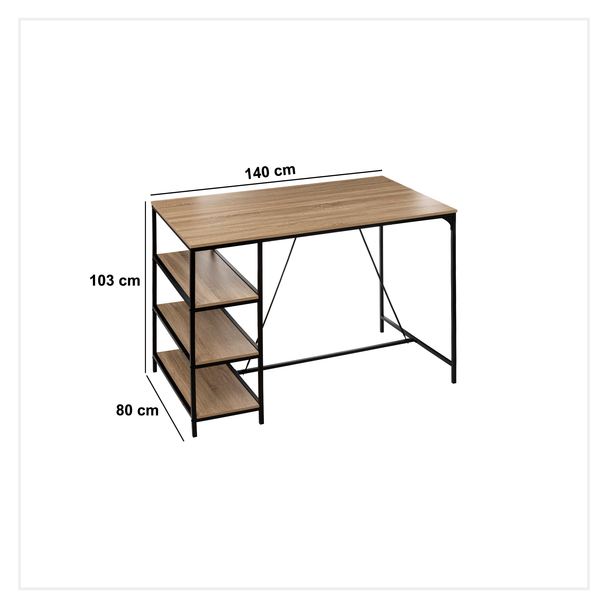 Mobilier depozitare, masa bar 3 rafturi aliaj - Five