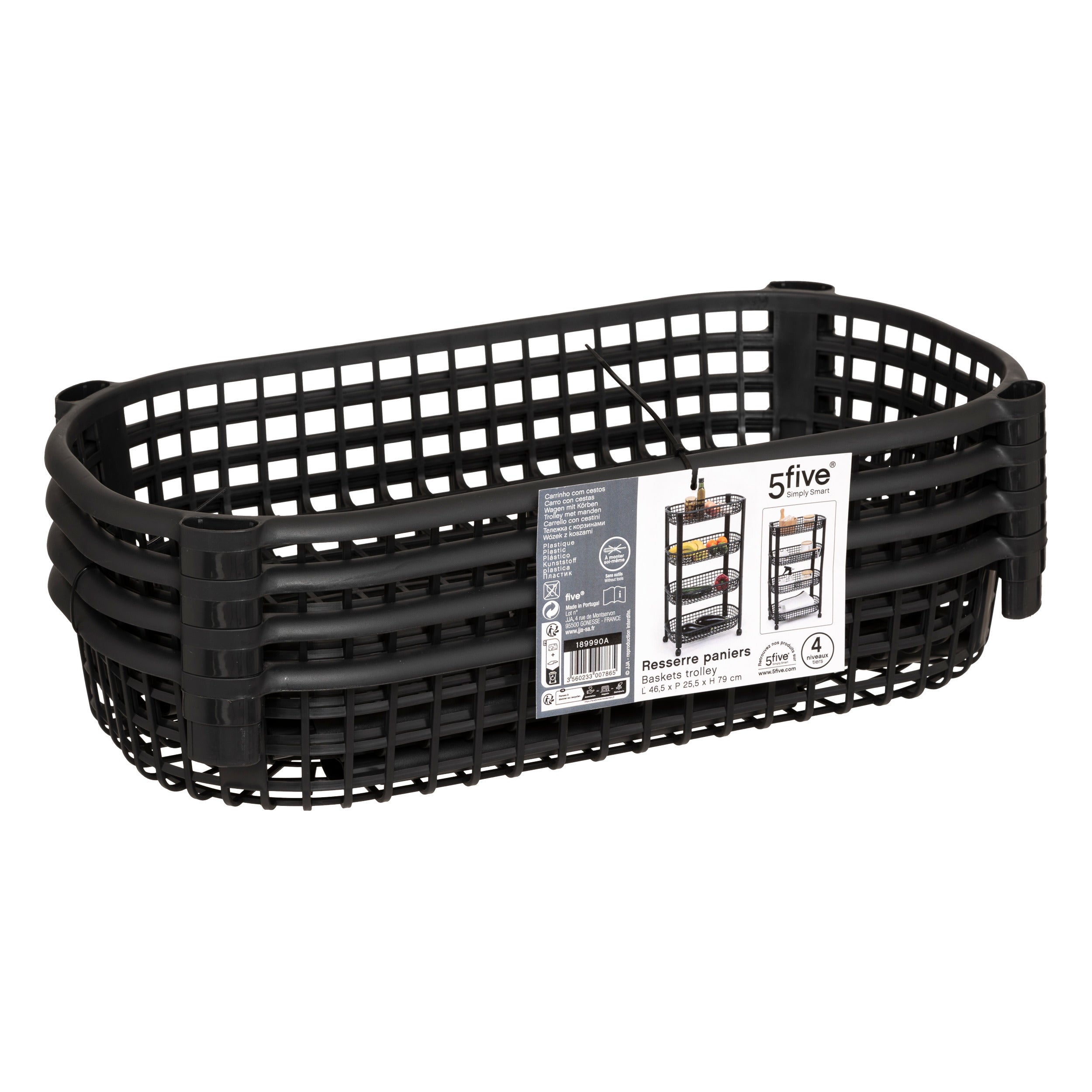 Carucior negru 4 niveluri cosuri PP - Five