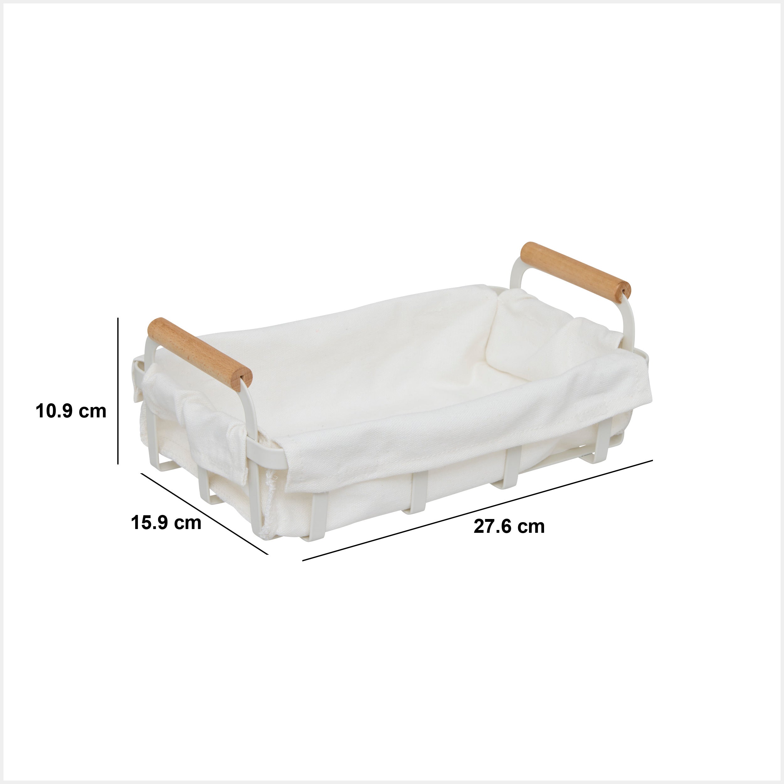 Cos paine alb, L 27,6 x D 15,9 x H 10,9 cm, metalic