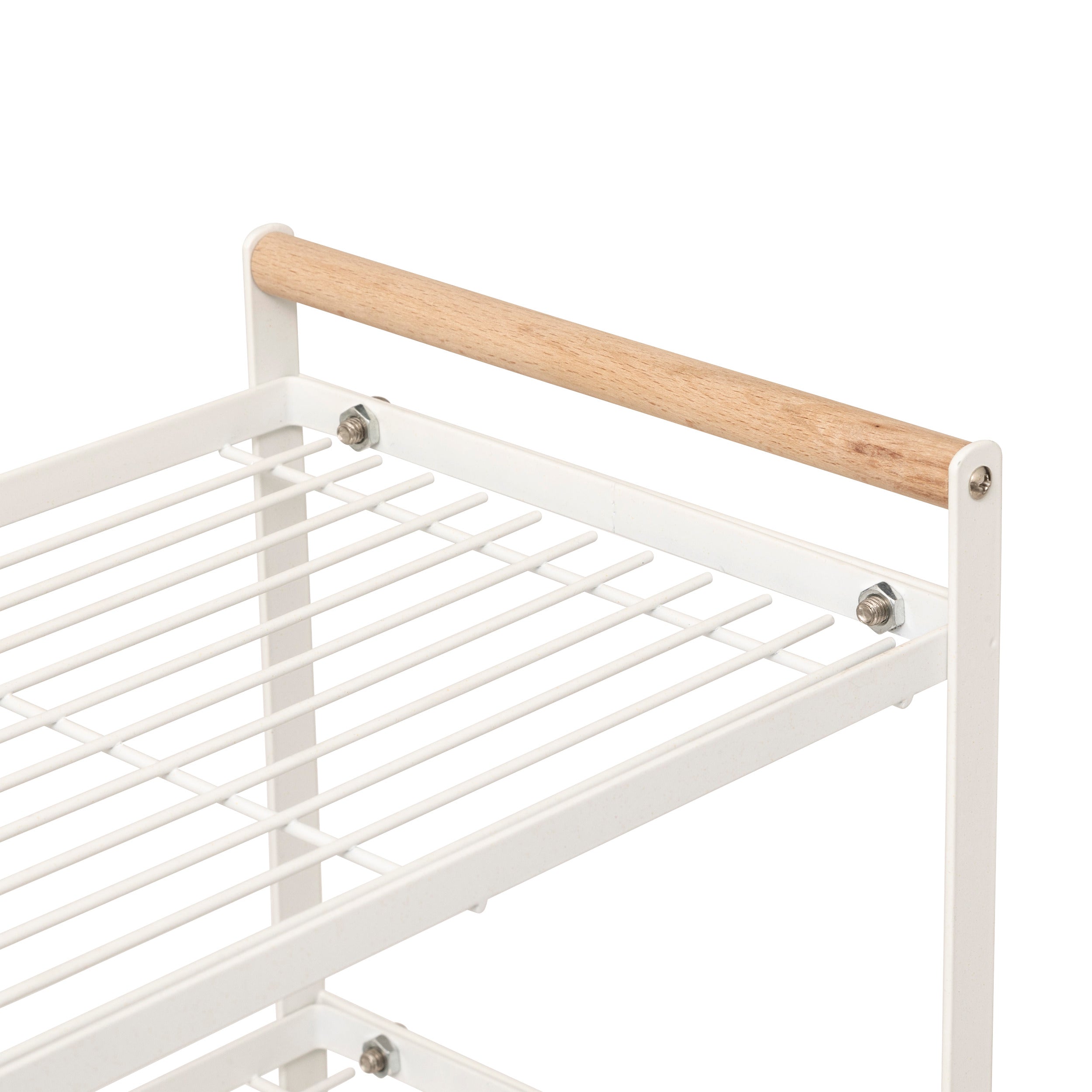 Raft metalic 2 polite, alb, L 33 x D 21 x H 37,5 cm
