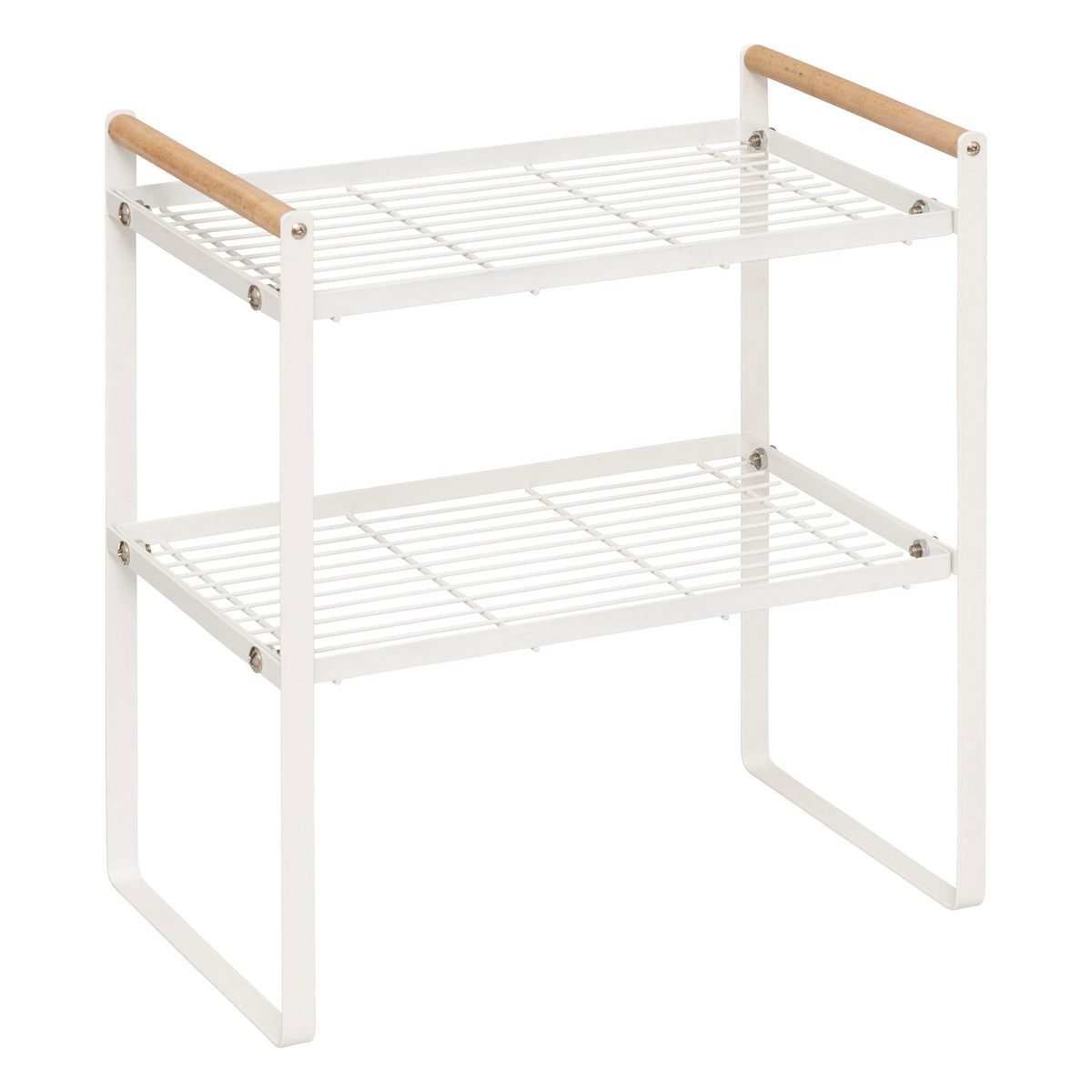 Raft metalic 2 polite, alb, L 33 x D 21 x H 37,5 cm