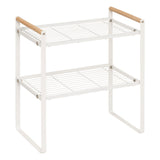 Raft metalic 2 polite, alb, L 33 x D 21 x H 37,5 cm
