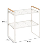 Raft metalic 2 polite, alb, L 33 x D 21 x H 37,5 cm