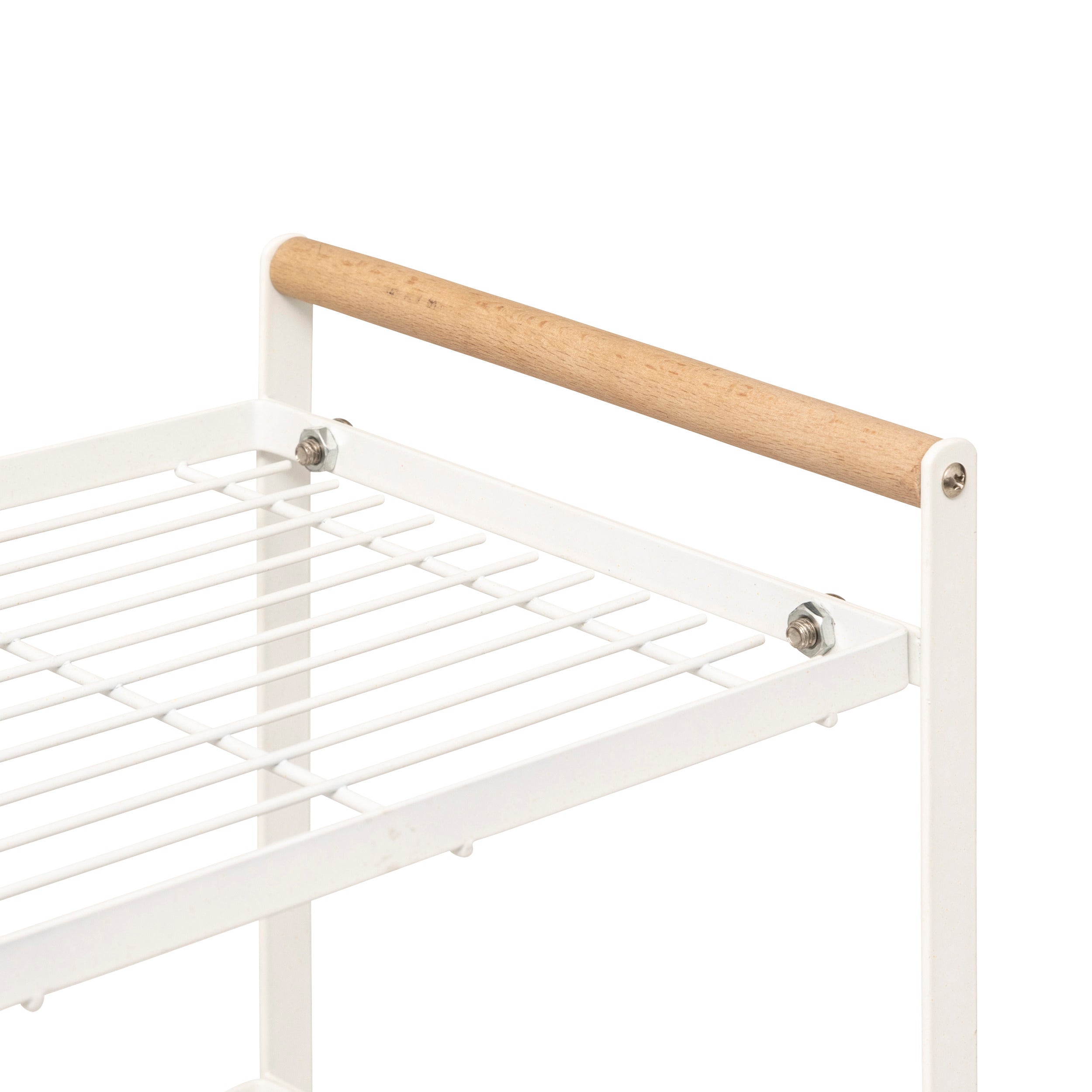 Raft metalic 2 polite, alb, L 42 x D 21 x H 37,5 cm