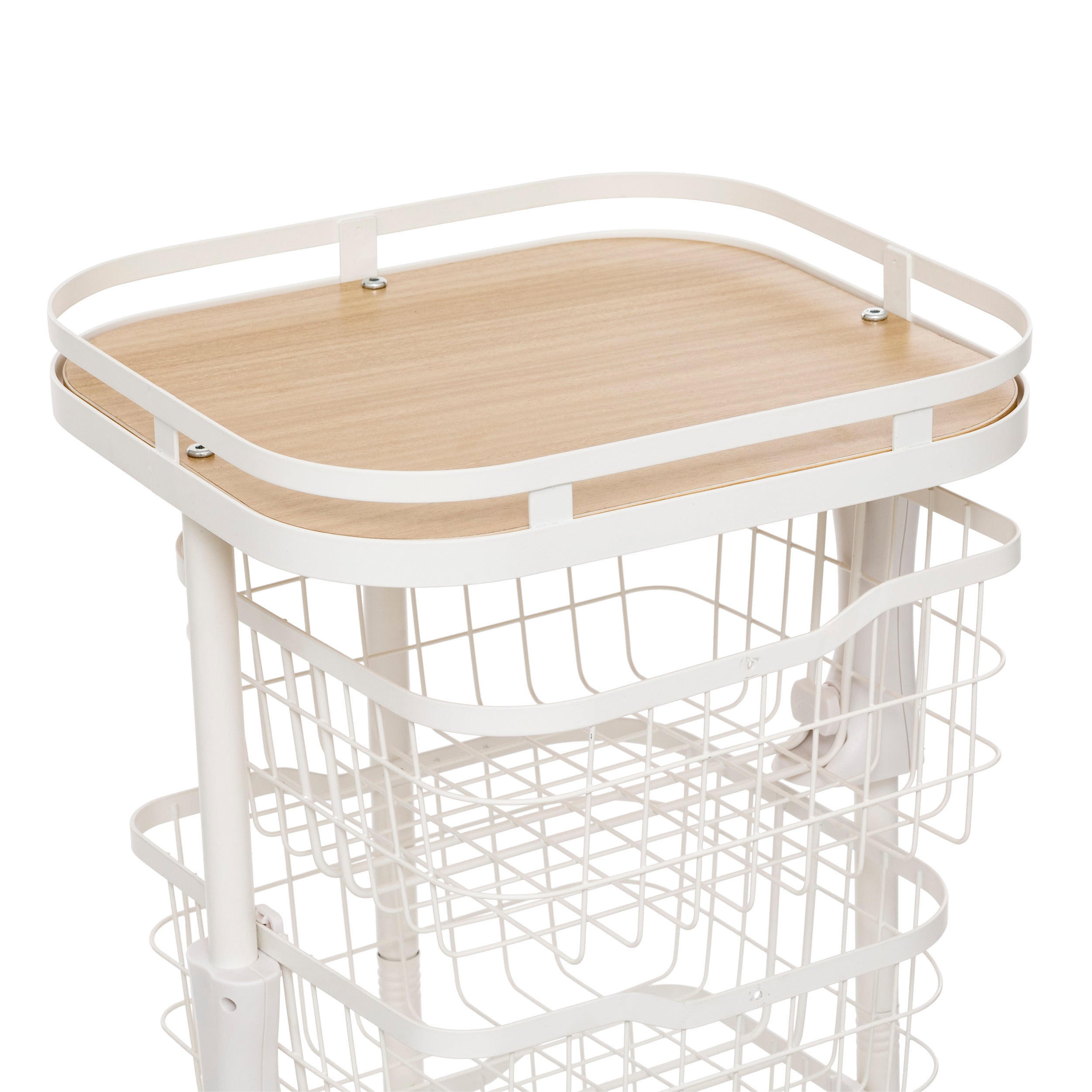 Carucior bucatarie, 5 cosuri, MDF/metal