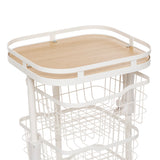 Carucior bucatarie, 5 cosuri, MDF/metal