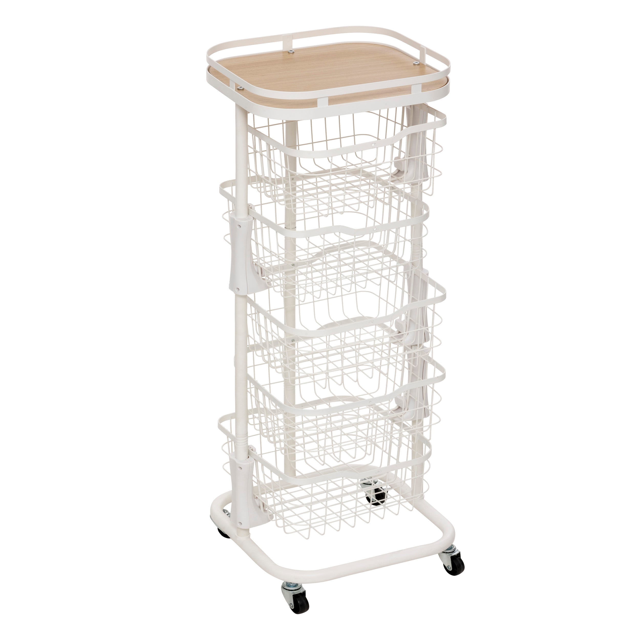 Carucior bucatarie, 5 cosuri, MDF/metal