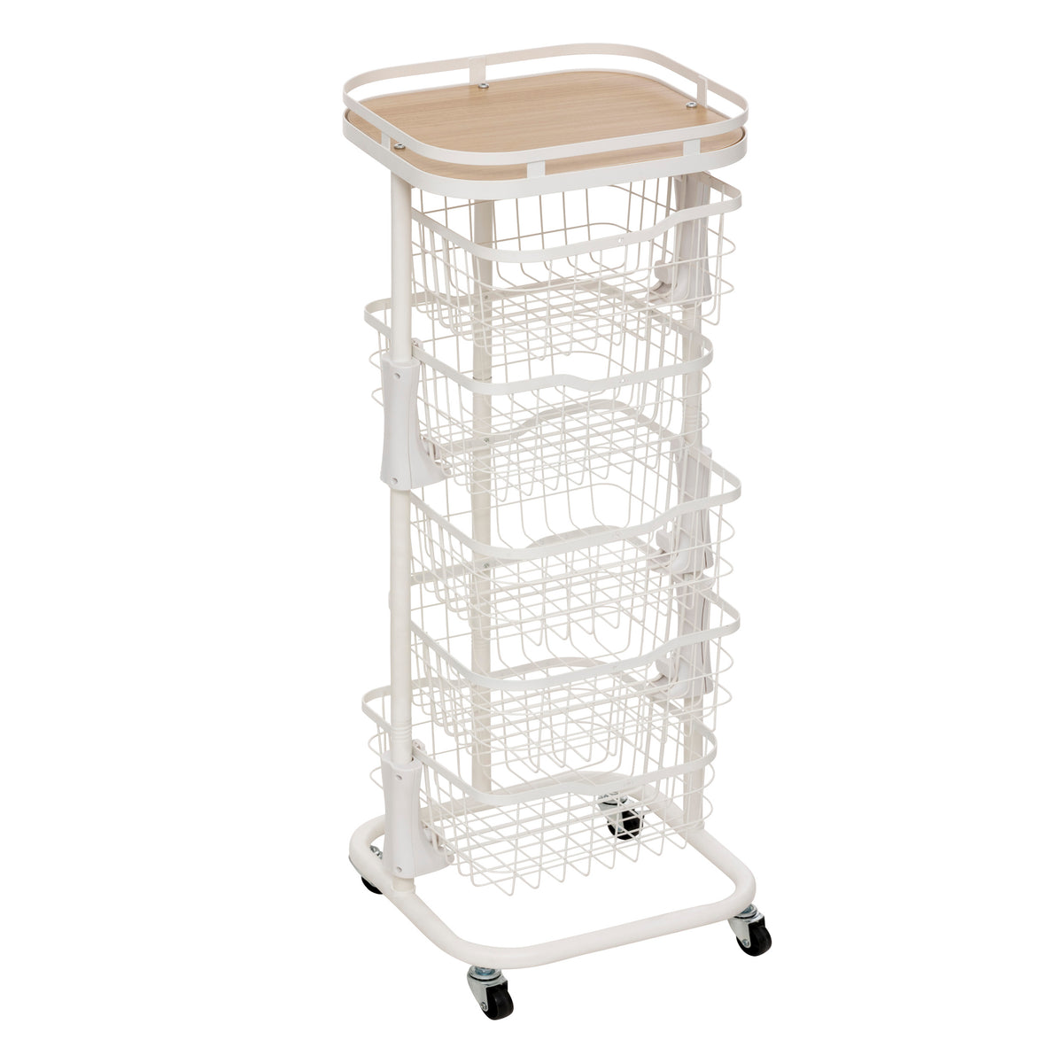 Carucior bucatarie, 5 cosuri, MDF/metal