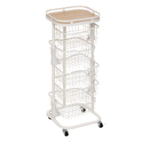 Carucior bucatarie, 5 cosuri, MDF/metal