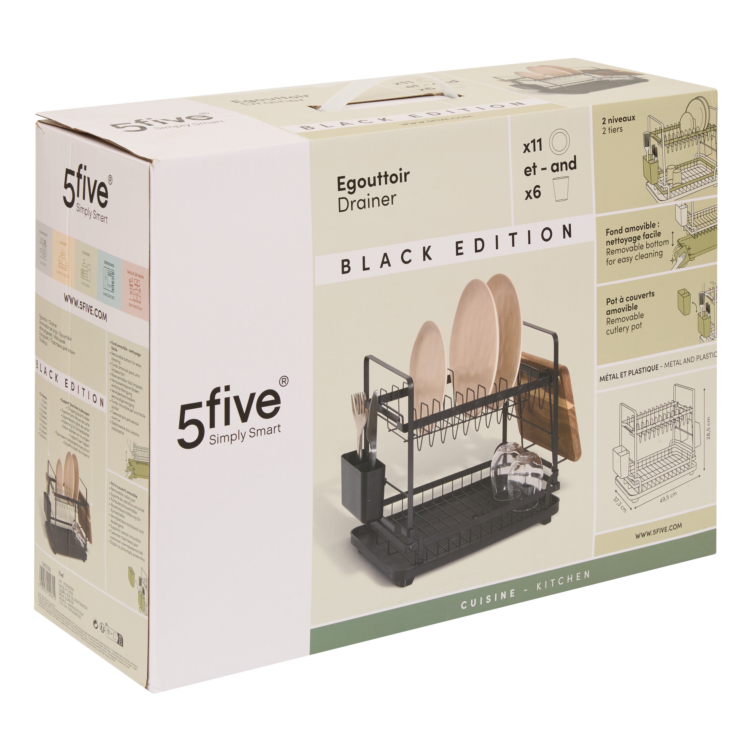 2tiers dish drainer negru edit - Five
