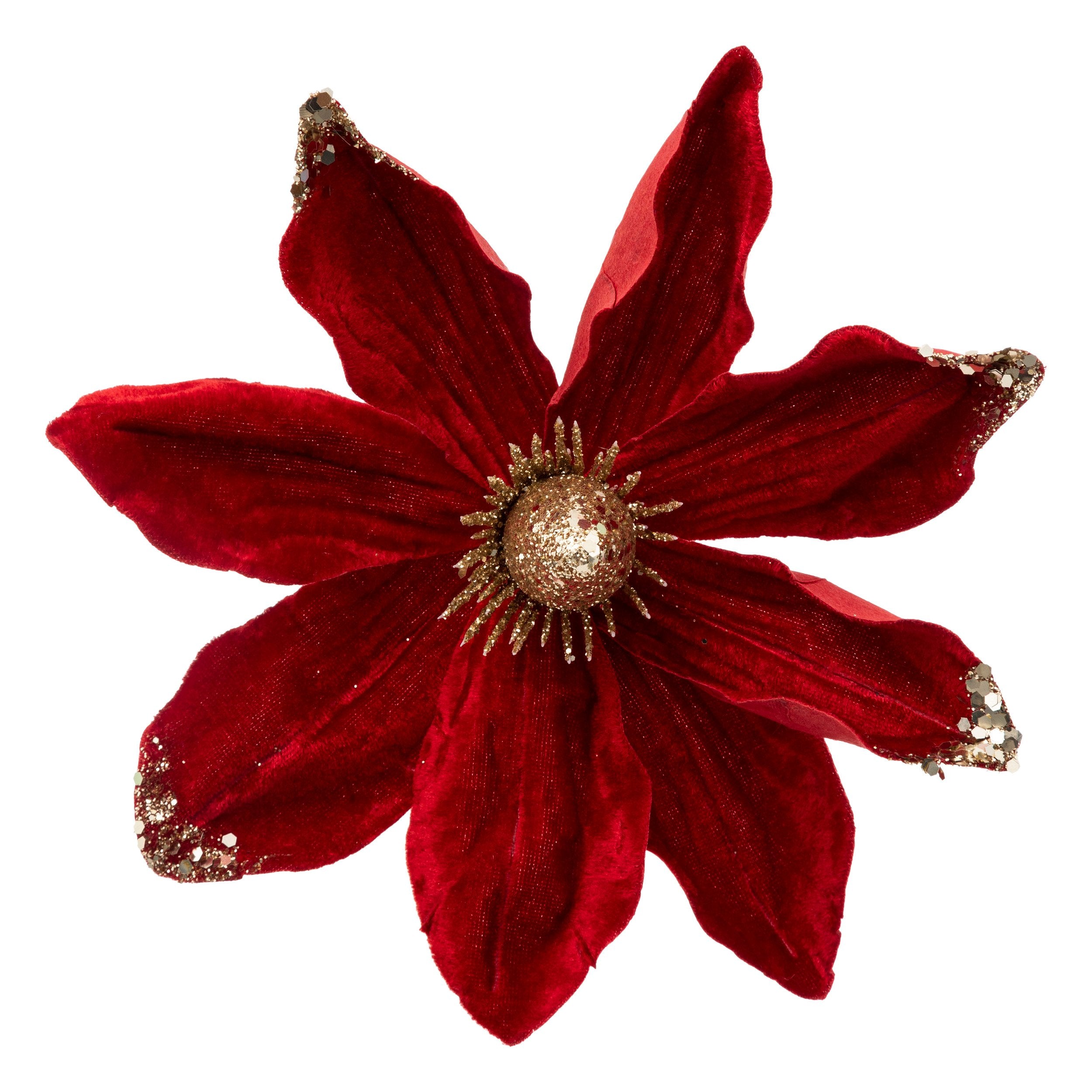 Floare magnolie decorativa, rosie, 22 cm | Atmosphera