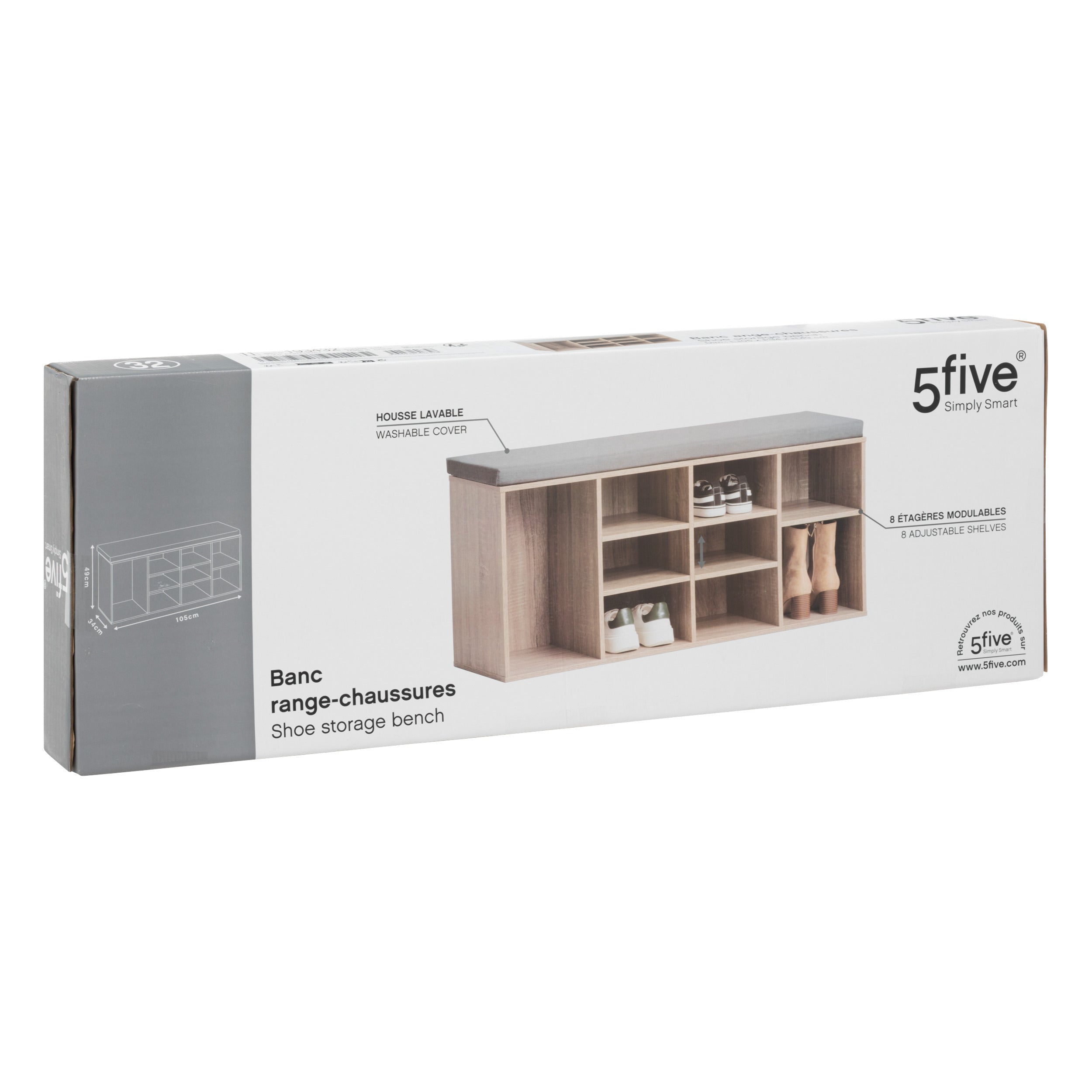 Organizator casa, banca pantofar lemn 9 piese moduly - Five