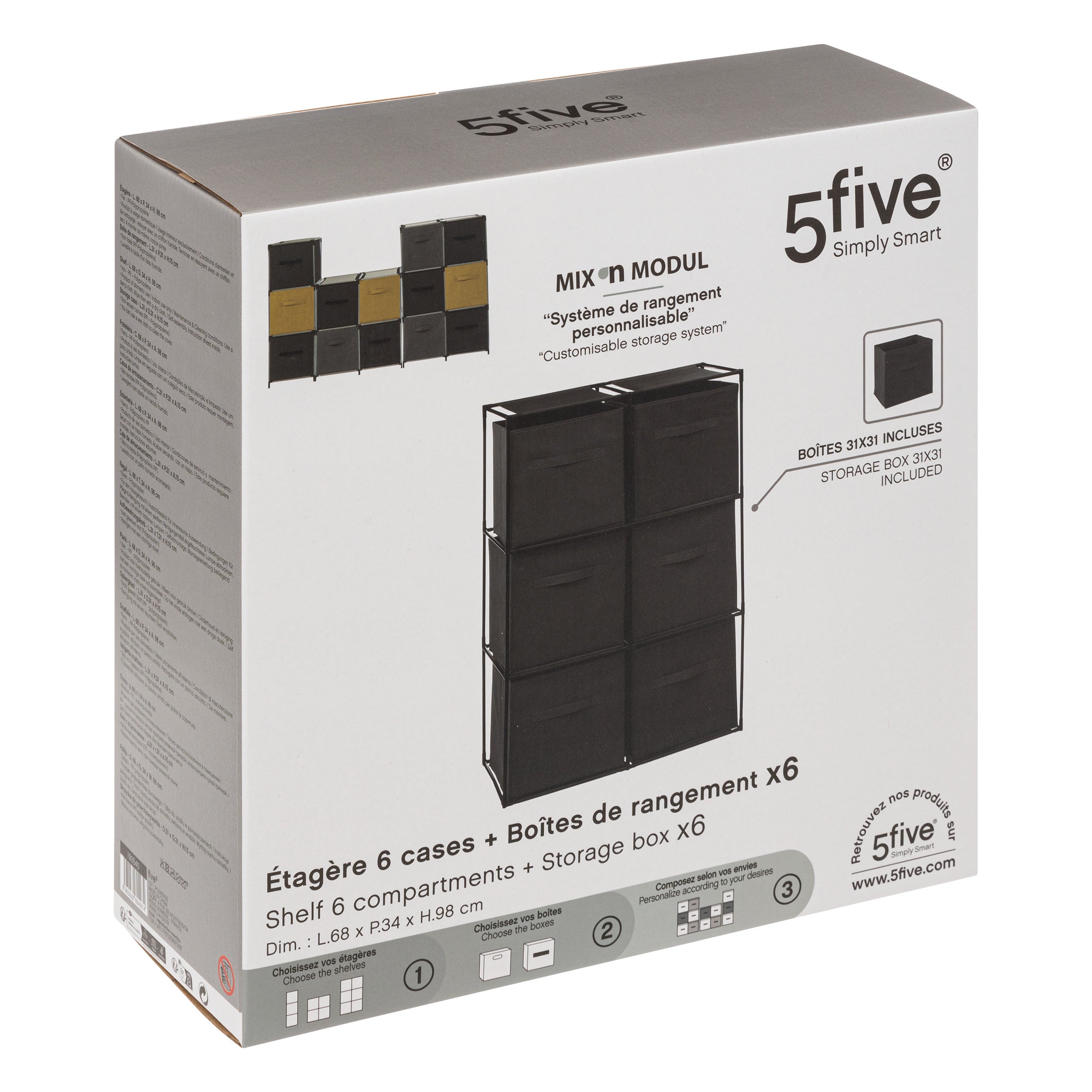 Set polita cu 6 cutii mix el - Five