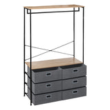 Mobilier depozitare, dressing bara cu 6 sertare gri tissa - Five