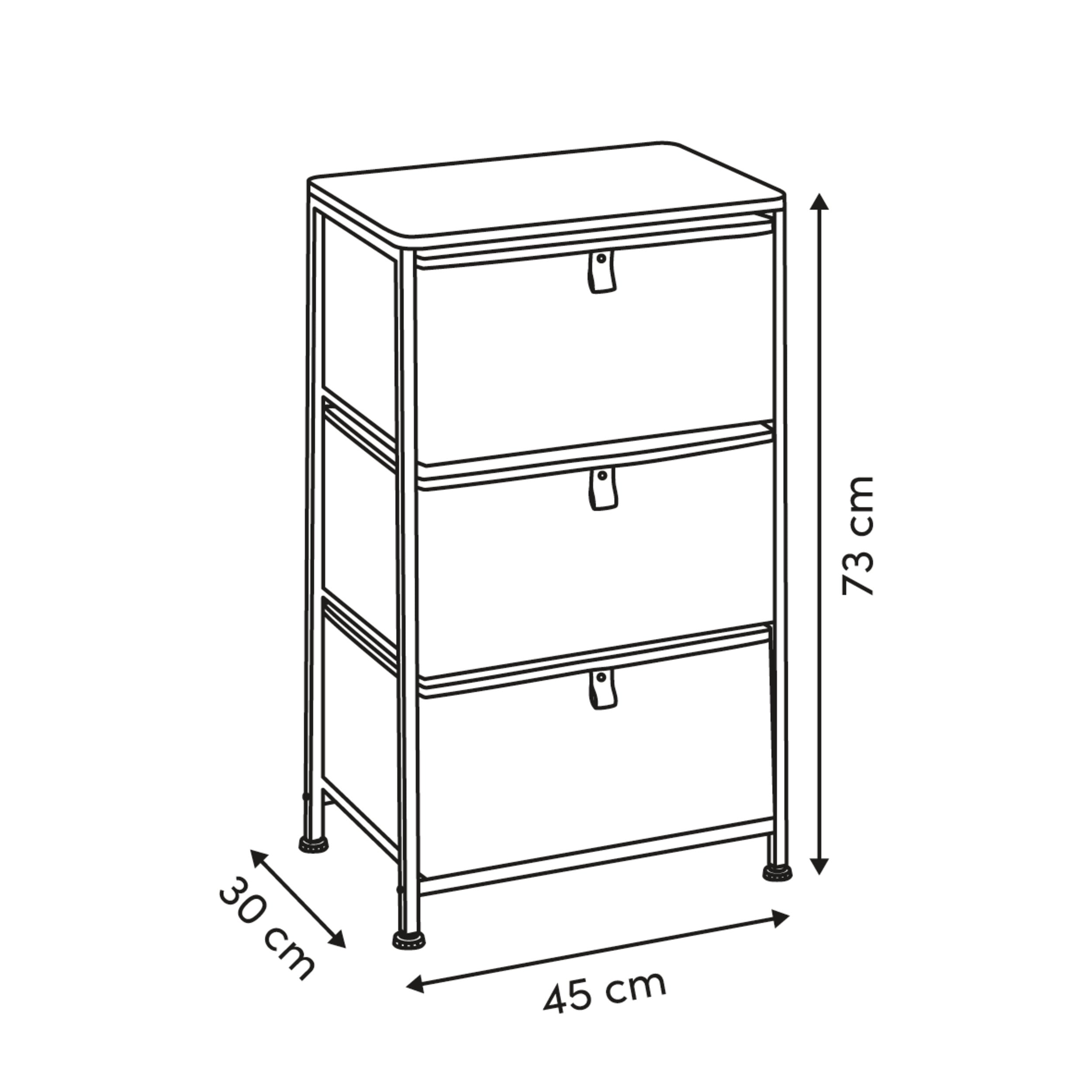 Mobilier depozitare, 3 drawers chest beige tissa - Five