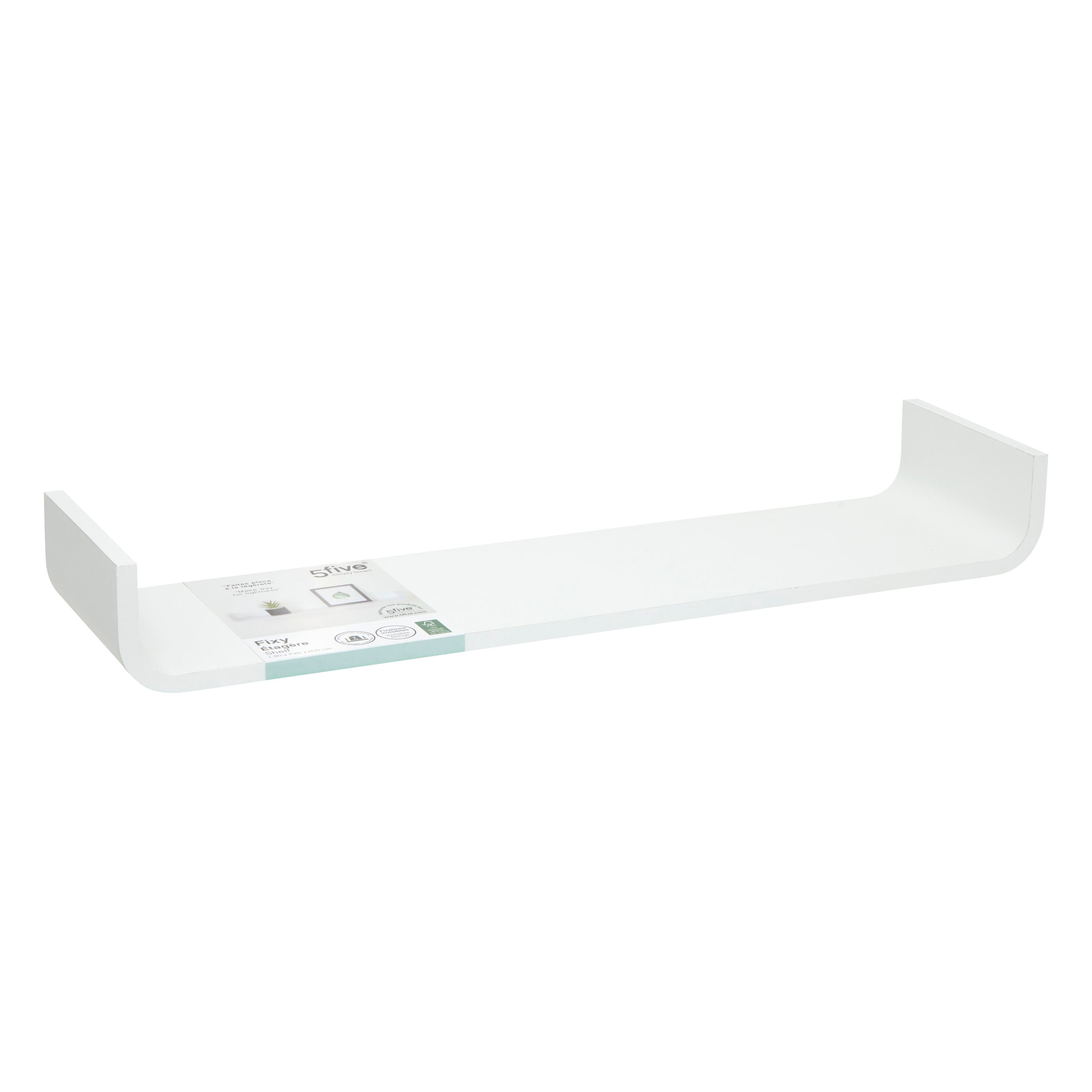 Polita curbata 80 cm alb fixy - Five