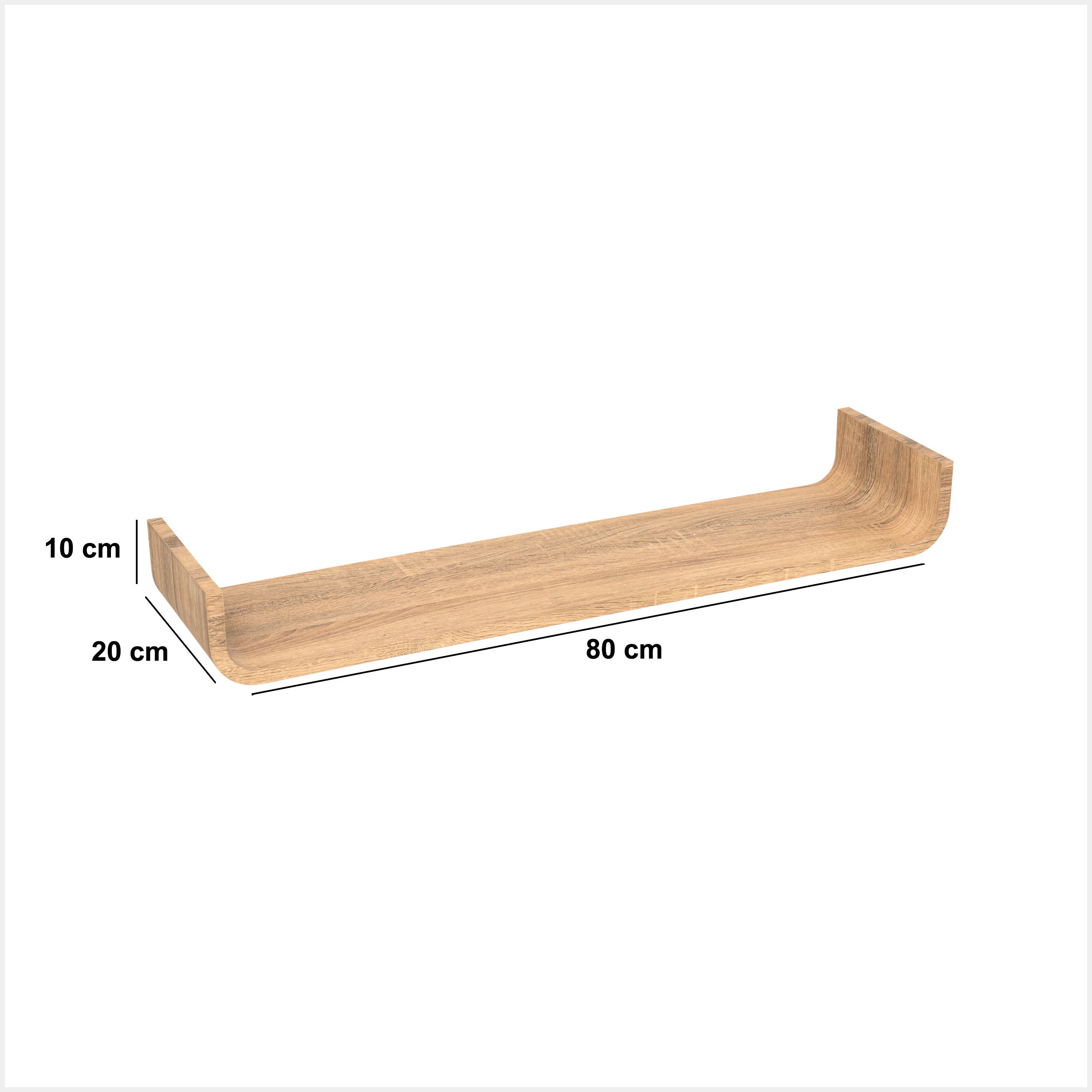 Polita curbata 80 cm stejar fixy - Five