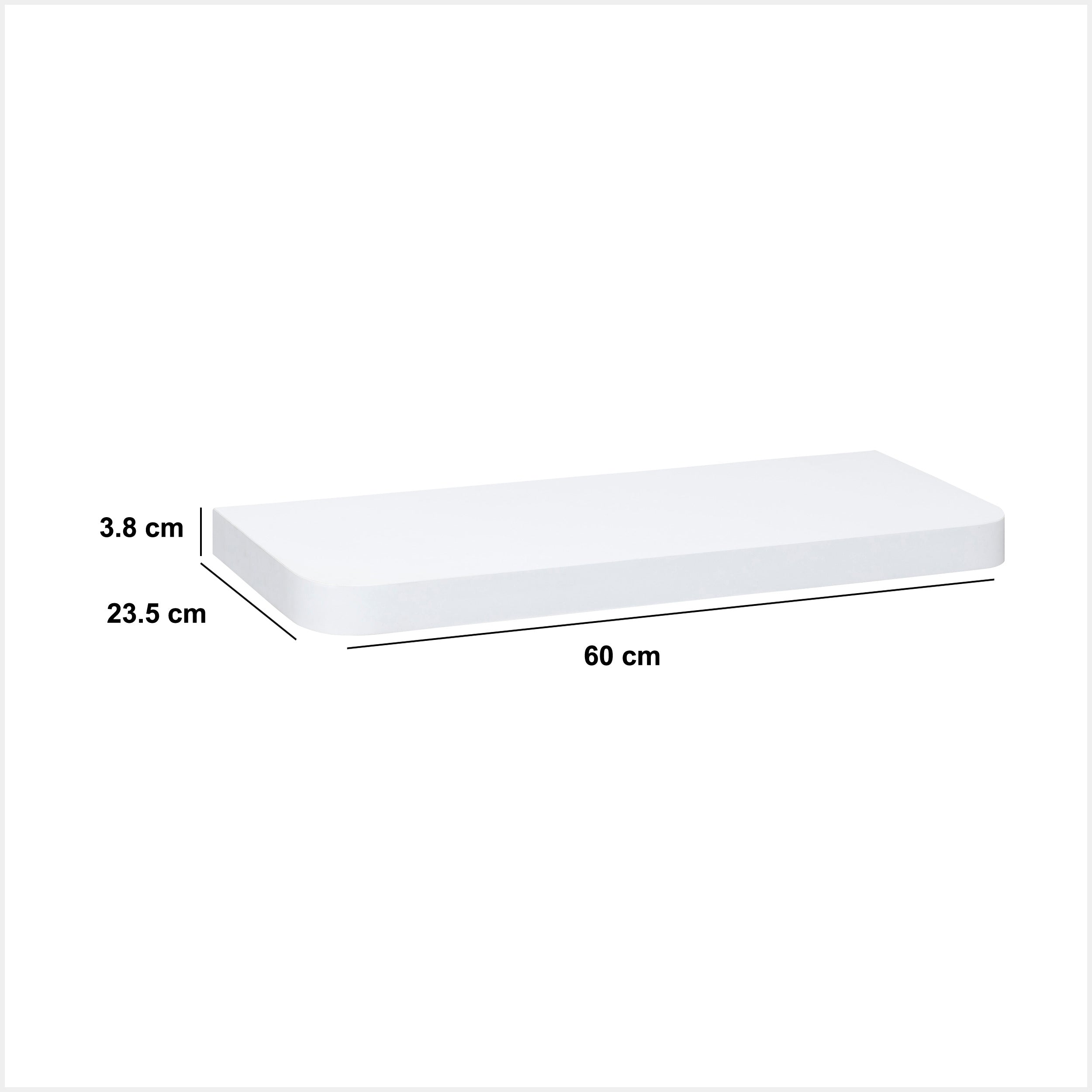 Polita rotunjita 60 cm alb fixy - Five