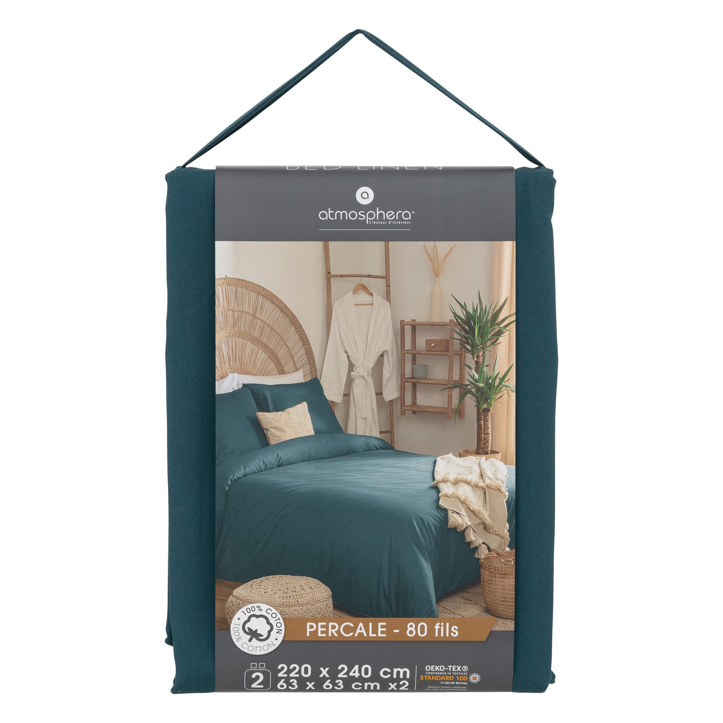 Set cearceafuri uni perc ege 240 x 220 cm - Atmosphera