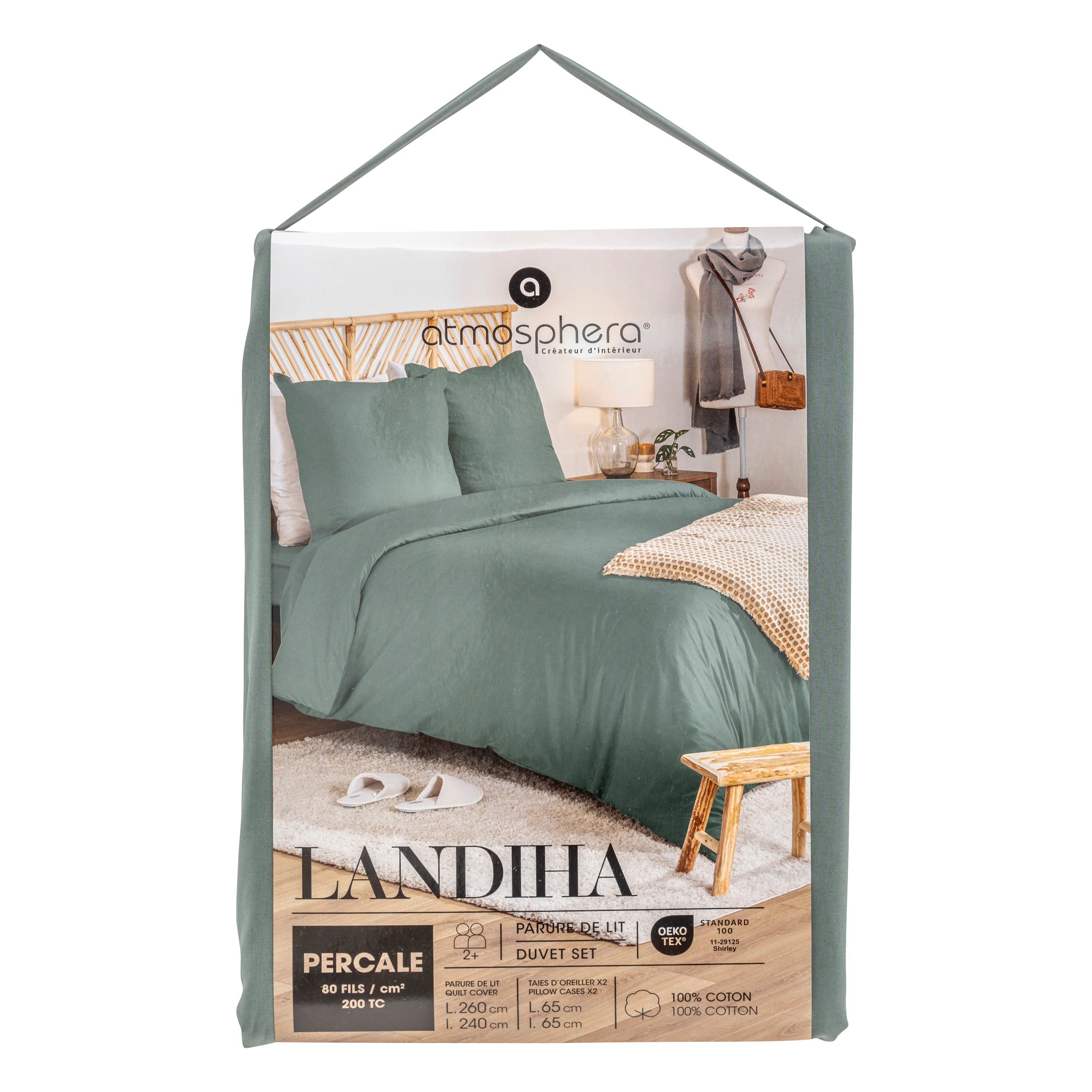 Set lenjerie percale uni ti260x240 - Atmosphera