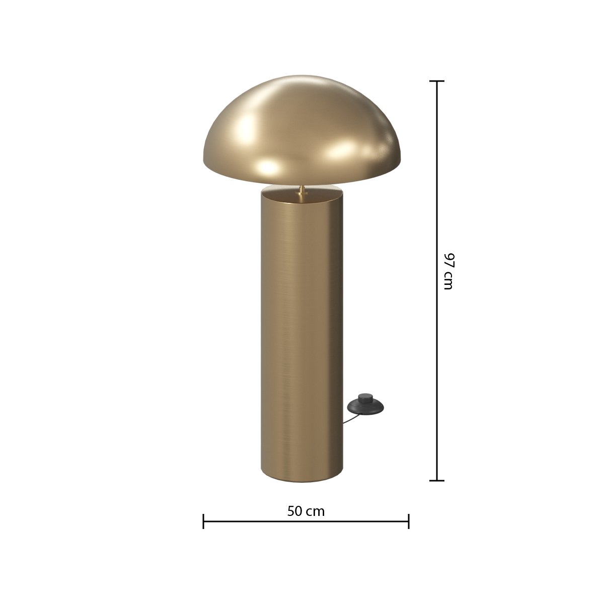 Lampadar cilindric in forma de ciuperca 100 cm inaltime metal auriu Atmosphera