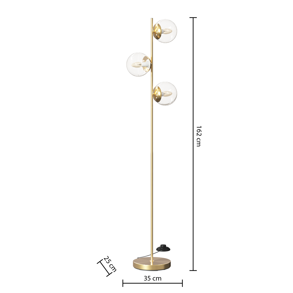 Corp de iluminat, lampa de podea str gls auriu col H162 cm - Atmosphera