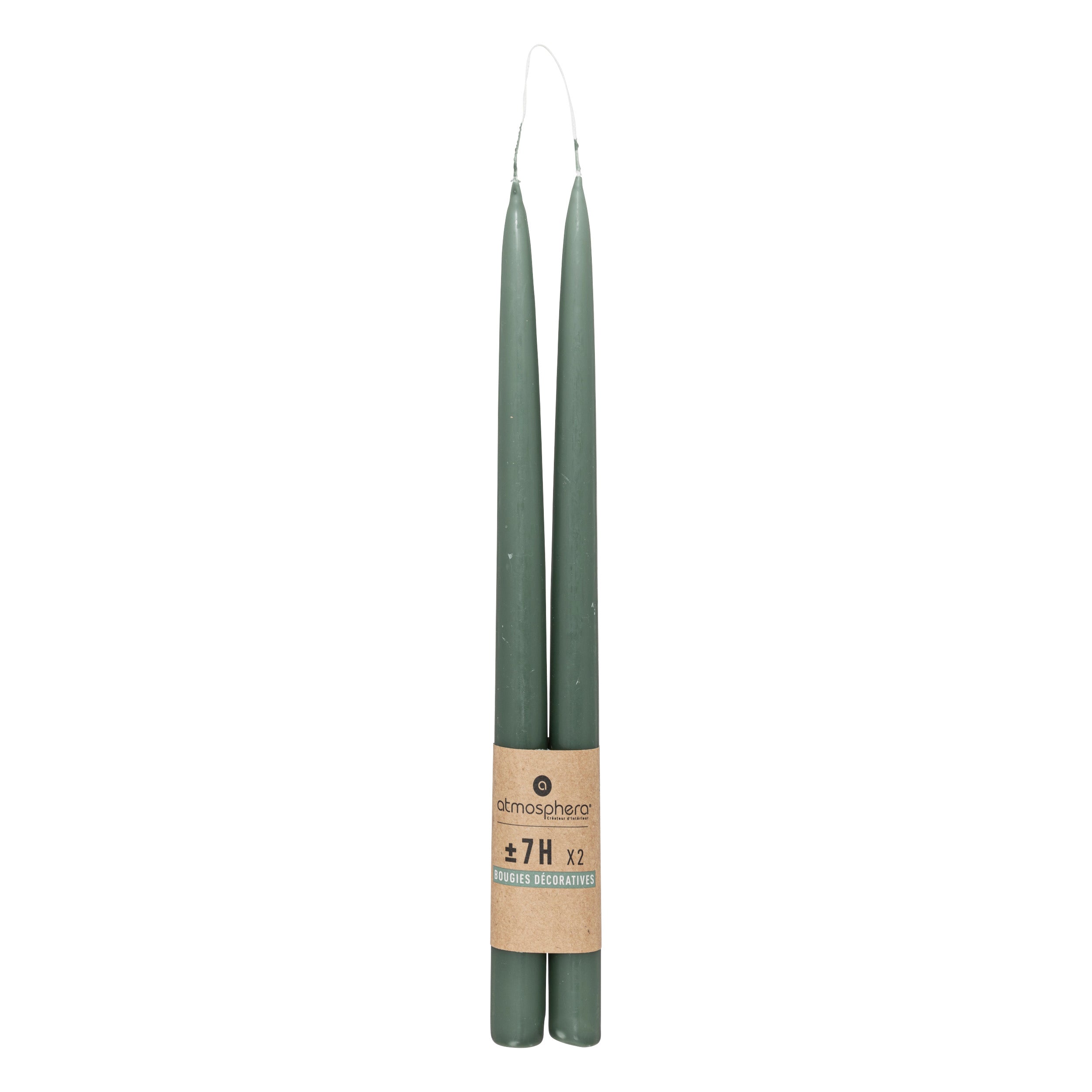 Lumanare betisor "Hugo", 2 bucati - Verde celadon, 70 g - Atmosphera