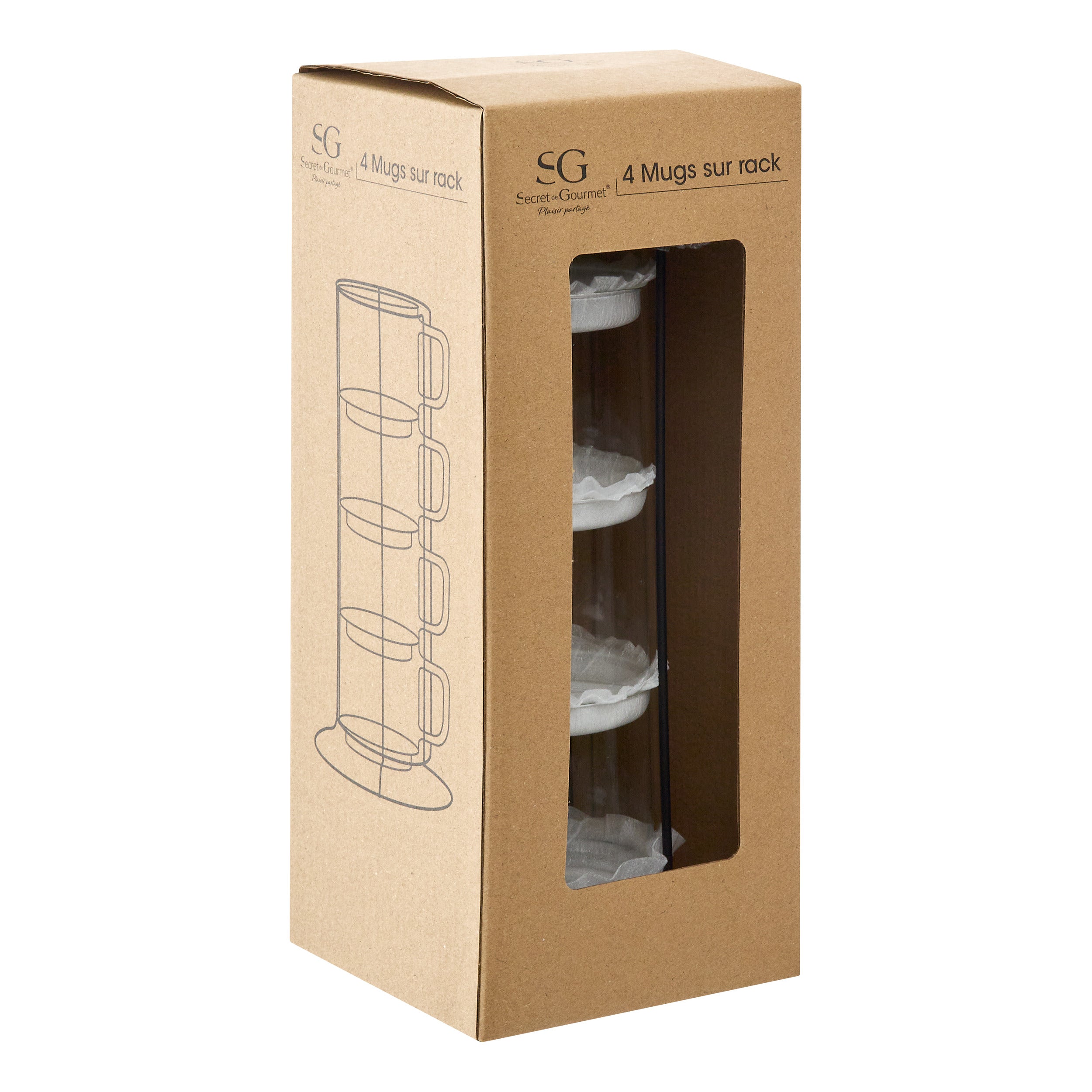 Suport 4 cani "Mia" - Sticla, 30 cl - Secret de Gourmet